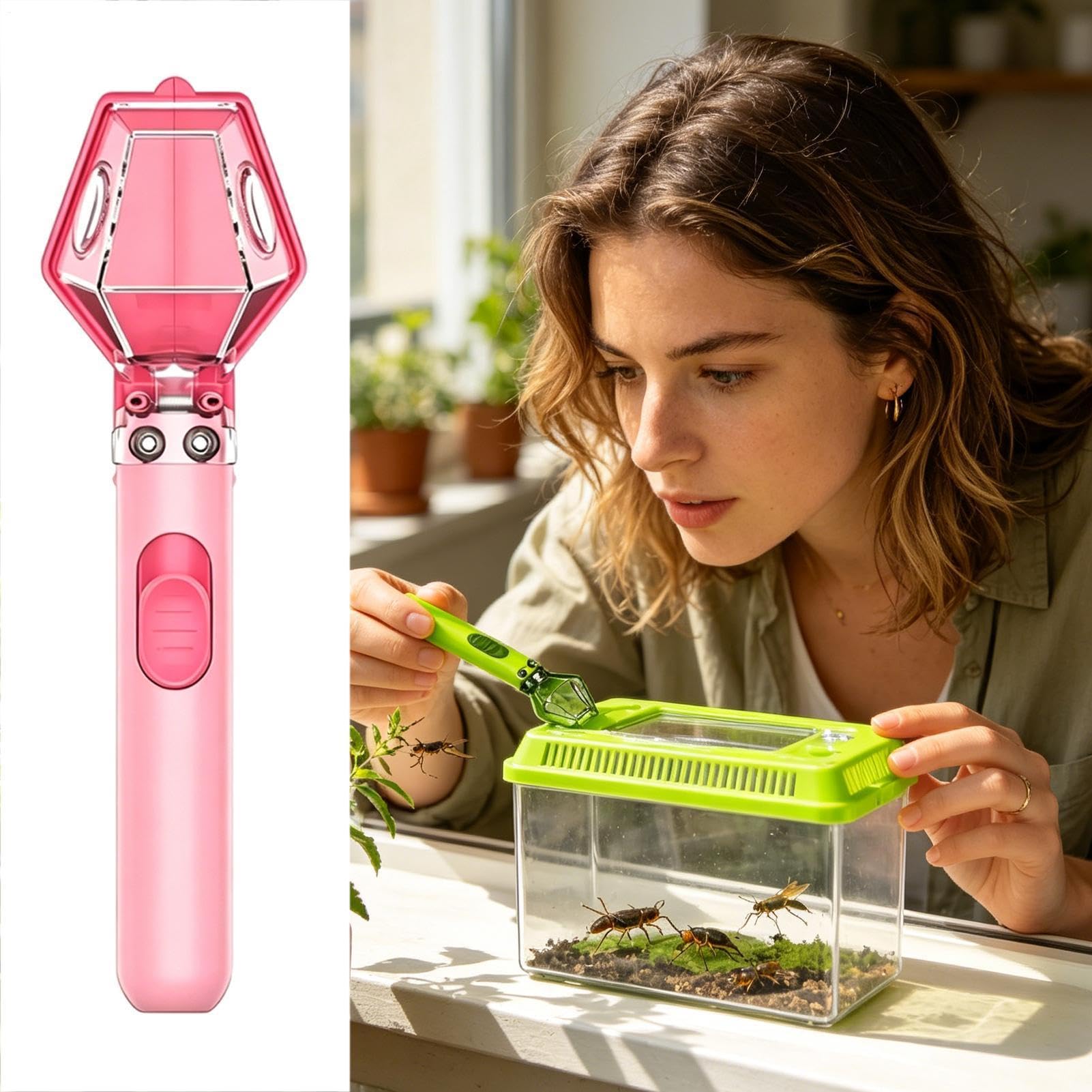 Generisch al aire libre para niños – lupa de 6 aumentos, pedagógico ergonómico, herramienta de exploración al aire libre, para niños de 3 a 15 años, exterior, hogar, jardín, camping,