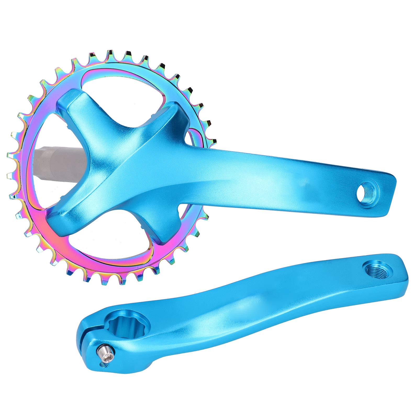 ZK-22 zestaw korbowy do roweru ze stopu aluminium, zintegrowane akcesoria z korbą Single-Speed, 36 zębów, do rowerów (niebieski)