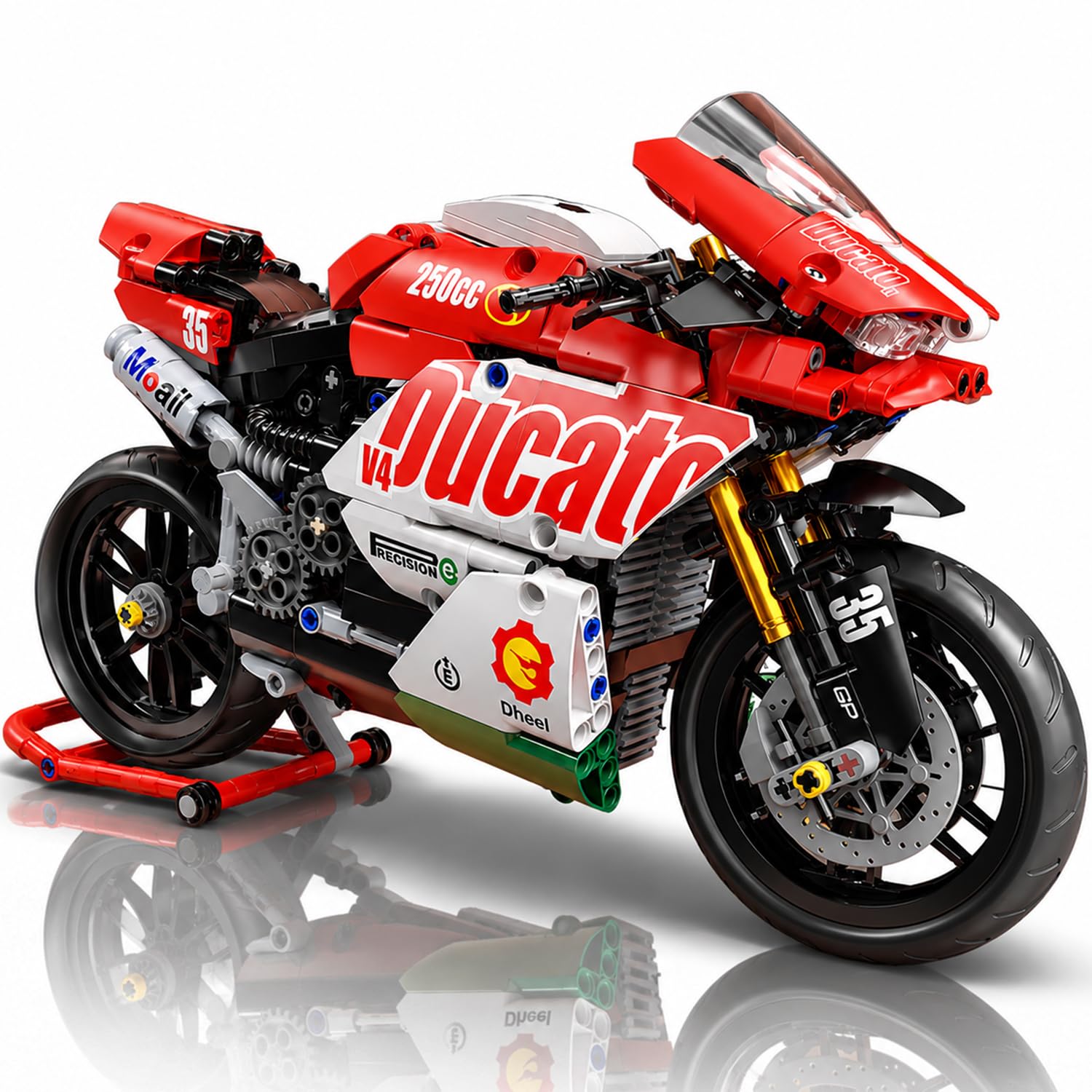 Motorcycle Building Blocks, 1:10 Scale Racing Model Kit 883 Pieces