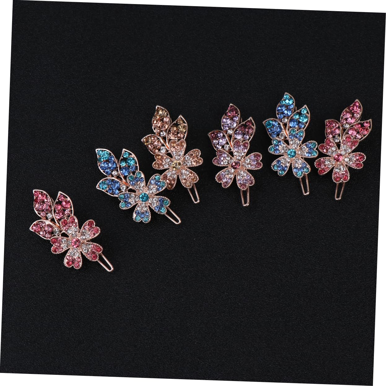 Housoutil 18stücke Teiliges Rhinestone Haarklammern Mit Blumen Design Elegante Haarspangen Für Damen Für Hochzeiten Partys Und Alltag