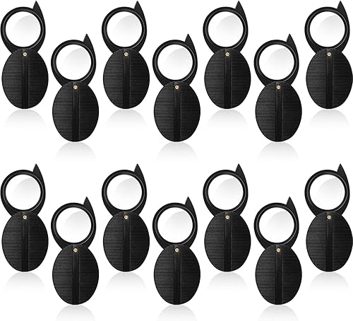 Frienda Lupa de bolsillo plegada, 15 piezas, 10 unidades, mini lupa giratoria de mano para leer periódicos, libros, revistas, clases de ciencias