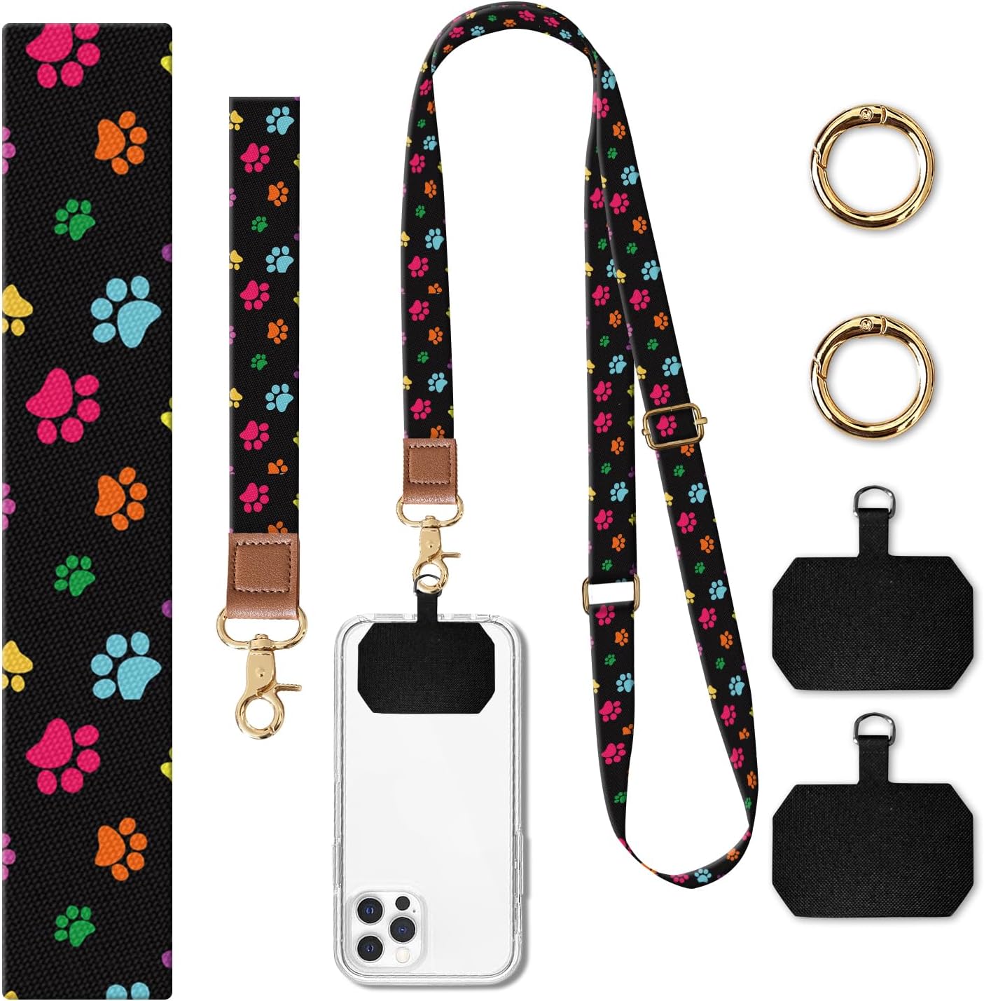 Phone Lanyard Crossbody Wrist Strap, Cute Cell Phone Lanyards for around the Neck Wristlet Wrist Strap
