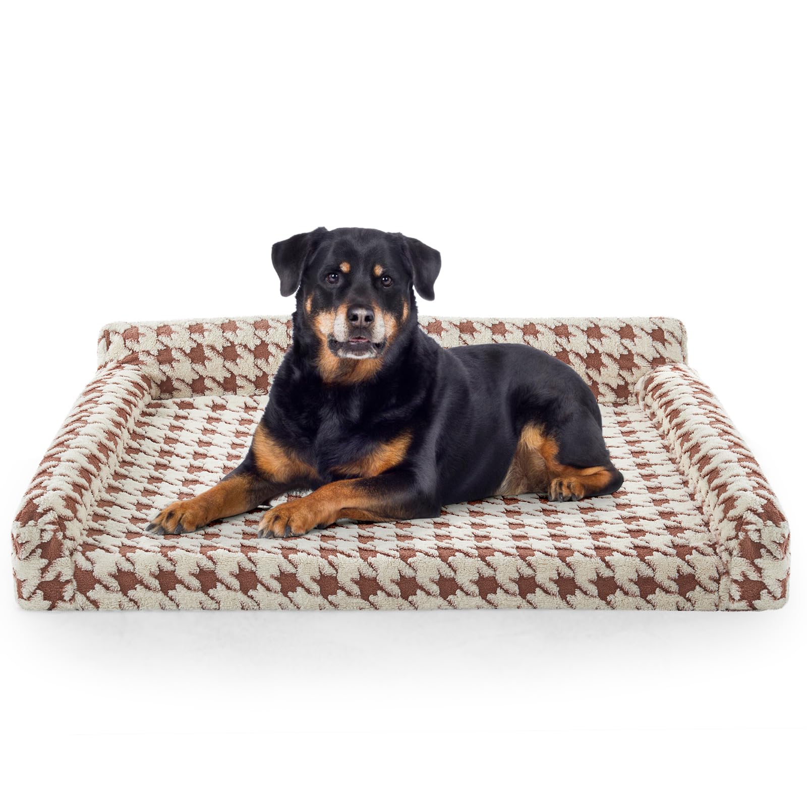 FURTIME Orthopedic Dog Beds Large Sized Dog, XXL Washable Memory Foam Pet Couch Bed with Removable Washable Cover, Non-Slip Bottom with Bolster Sides,
