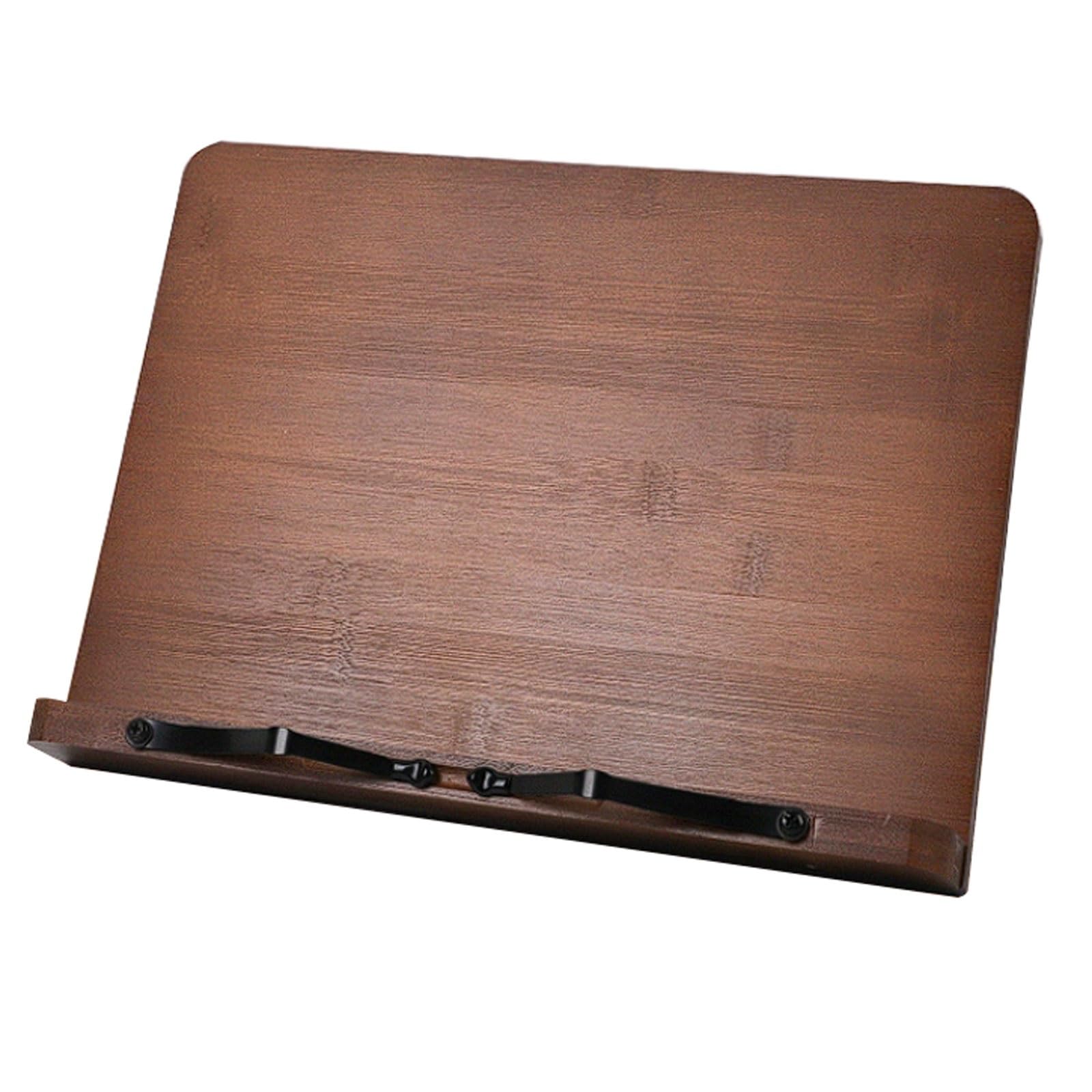 Support de lecture réglable en bambou, support livre à 6 positions for ordinateurs portables, tablettes et livres, bureau pliable for étudiants Livre de cuisine(Brown,Petit)