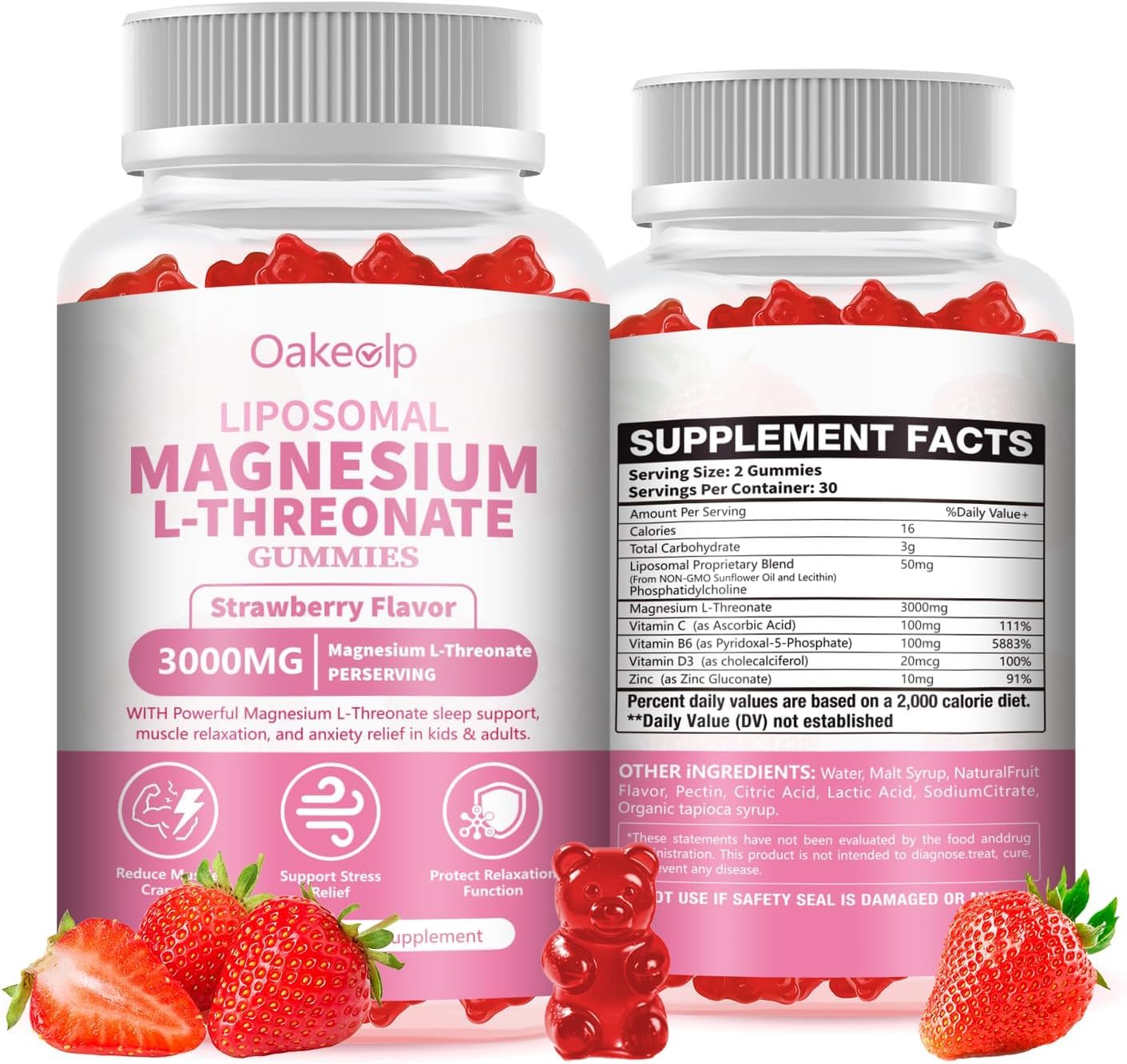 2 Pack Liposomal Magnesium Threonate High-Potency 3000mg Gummies,Liposomal Enhance 98% Absorption,Magnesium L-Threonate Supplements, Muscle & Bone Wellness for Kids & Adults — Amazon image 10