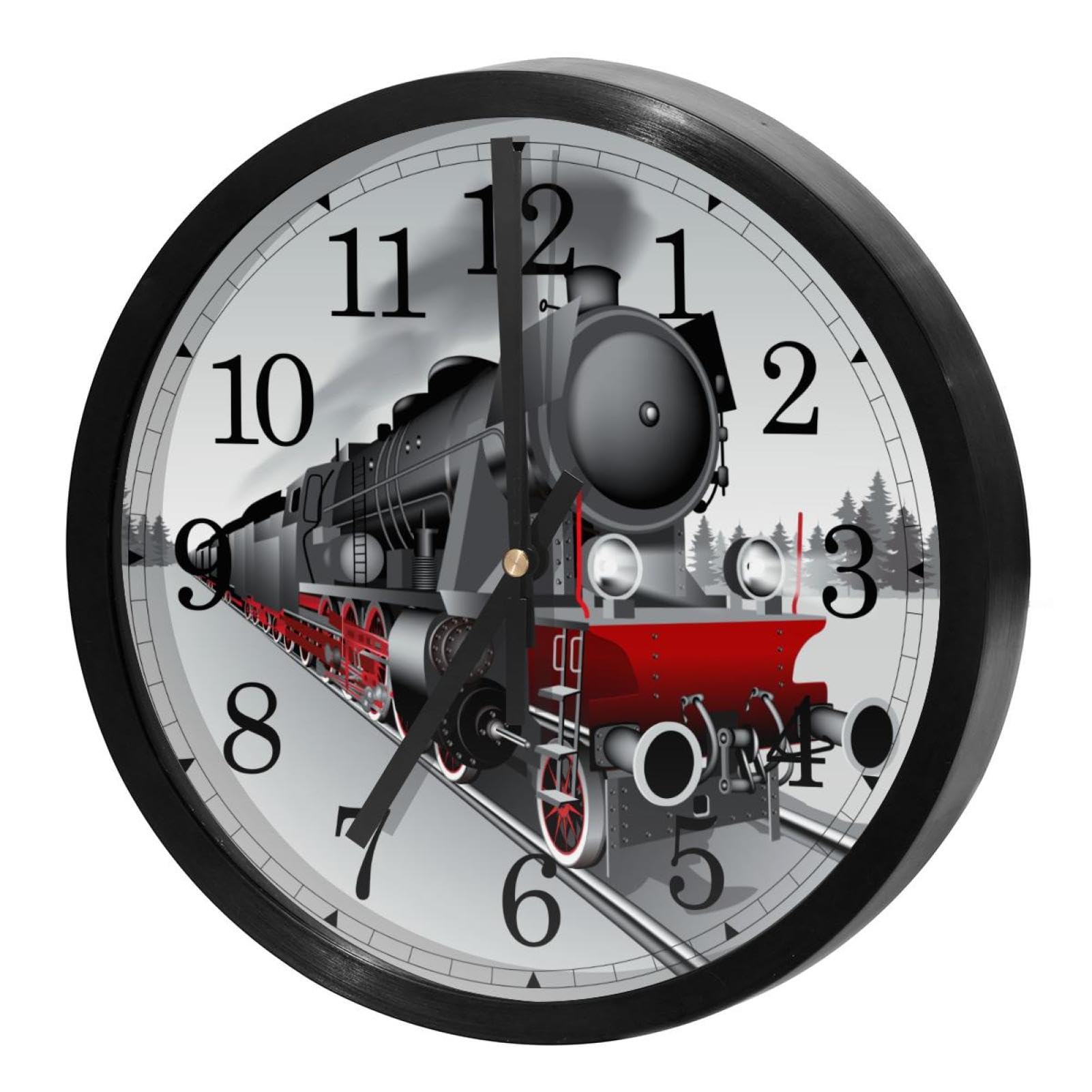 Horloge murale quartz silencieuse rétro vintage ronde sans tic-tac pour maison et cuisine