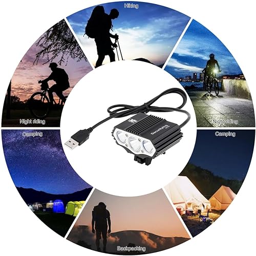 Miniatura 8 de Luz de bicicleta alimentada por USB, faro LED impermeable de 1800 lúmenes, 4 modos, lámpara delantera de ciclismo para bicicleta de montaña, niños y