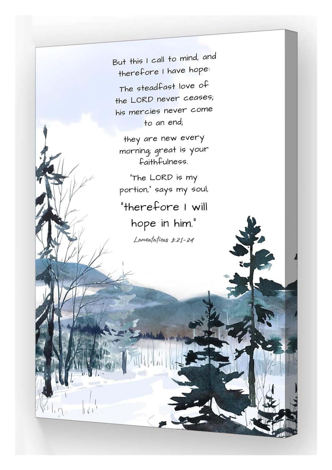 EKFBQBGW Lamentations 3 23 His Mercies Are Every Morning Bible Verse Canvas Wall-Art Print for Living Room Decor Unframed,16x24inch(40x60cm)