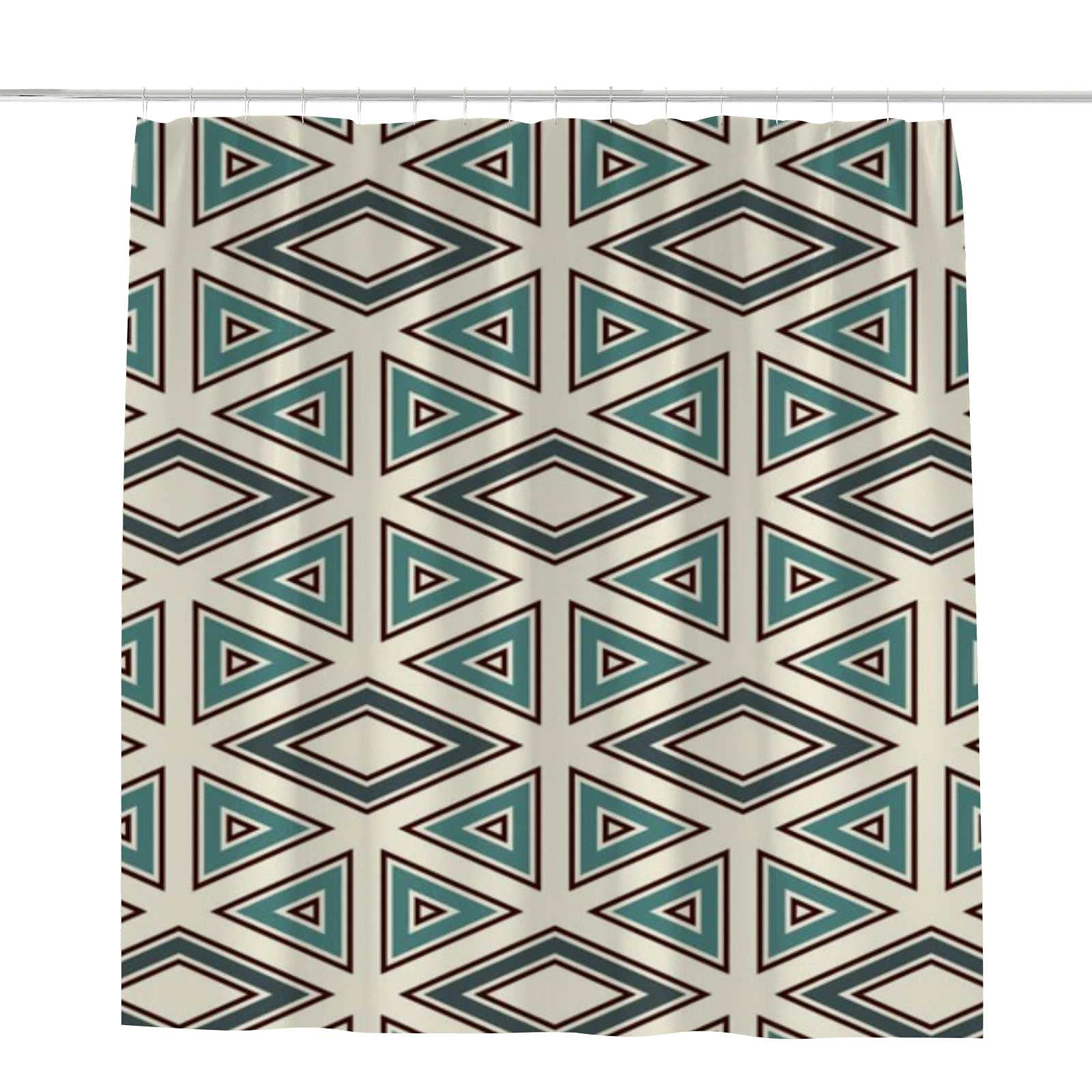 Rideau de douche moderne motif ethnique pour salle de bain chaleureuse