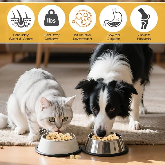 Freeze Dried Chicken Pet Treats, High Protein Pet Food for Dogs Cats, Healthy Limited Ingredient Chicken Cod Fish Cube (50g)