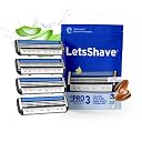 LetsShave Pro 3 Advance Shaving Razor Blades Refill (Cartridges), Pack of 4, World's First 3 Blade with Rubber Guard & Open Flow Architecture, Blades for Men gallery image