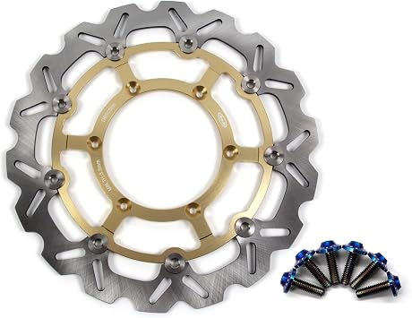 Arashi Front Brake Disc Rotor W/Mounting Bolts Screws for Suzuki DRZ400SM DR-Z400SM 2005-2021, Motorcycle Replacement Accessories Gold