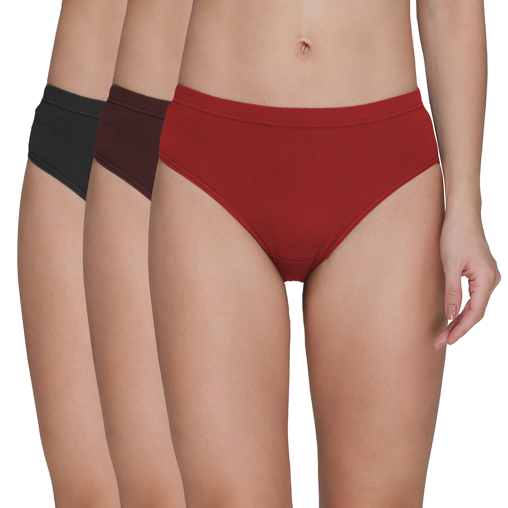 amul comfy Pure Cotton Soft Light Weight Solid Women Panty |Pack of 3|Multicolour-picture-54