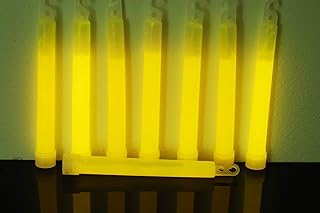DirectGlow 6 inch 15mm Premium Glow Sticks with Lanyards 12+ Hour Glow (Yellow, 6 Count)