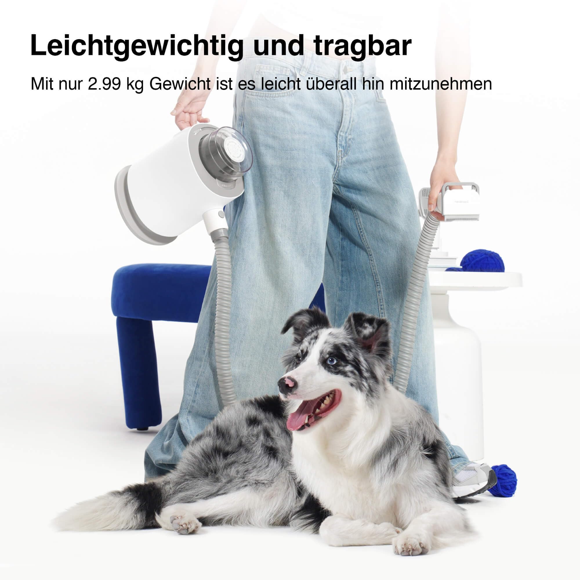 Neakasa P0 Pro Katzenbürste Hundeschermaschine mit Staubsauger, Profi Haustierpflegeset, 5 bewährten Zubehör, Hundebürste, Selbstreinigende Tierhaarentferner für Kurzhaar Langhaar Unterwolle