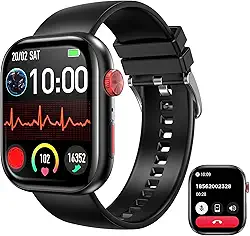 LucZeng Smartwatch Relógio Inteligente, Tela HD Touch 2.01', IP68 à Prova d'Água, 120+ Modos Esportivos, Bateria de 3-5 Dias, Assistente de Voz, 2 Pulseiras