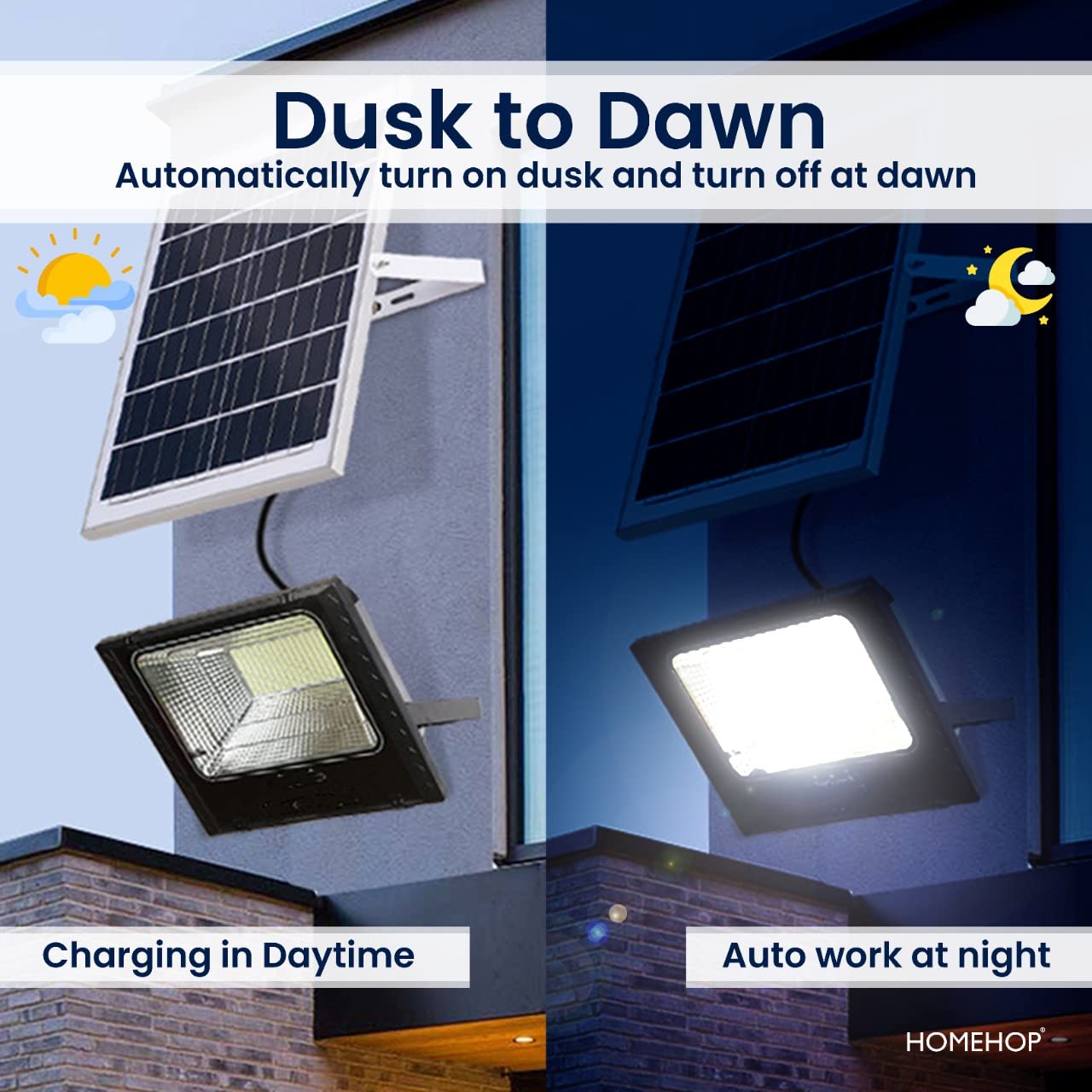 Homehop Solar Flood Light - 100W Outdoor Garden Light -4 Homehop Solar Flood Light - 100W Outdoor Garden Light -4