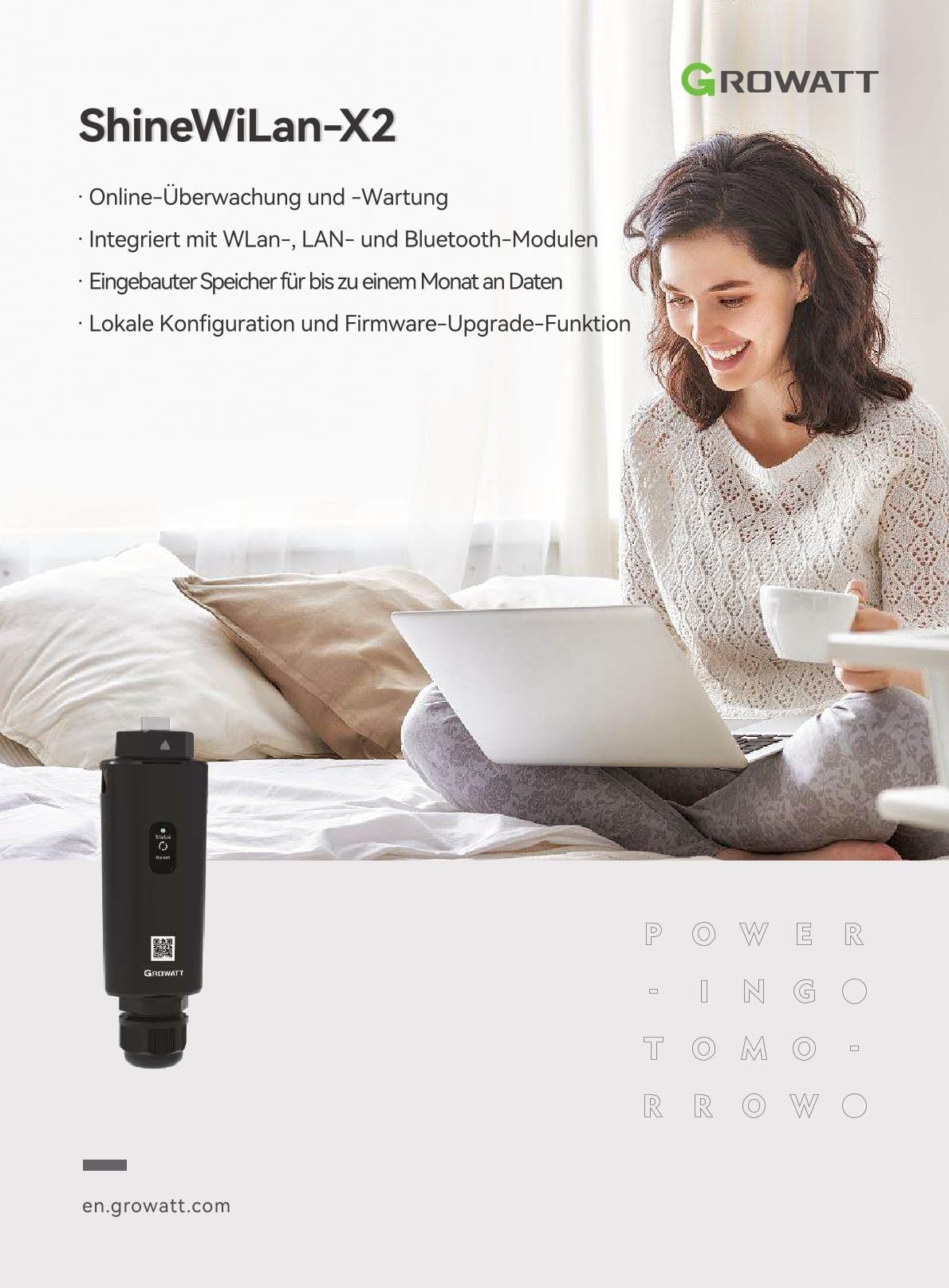 Growatt ShineWiLan-X2 für Balkonkraftwerke (WLAN Stick) Datenlogger mit WLAN, LAN, Bluetooth für Inverter MIC MAC MAX MIN MOD MID der X- Reihen (USB)