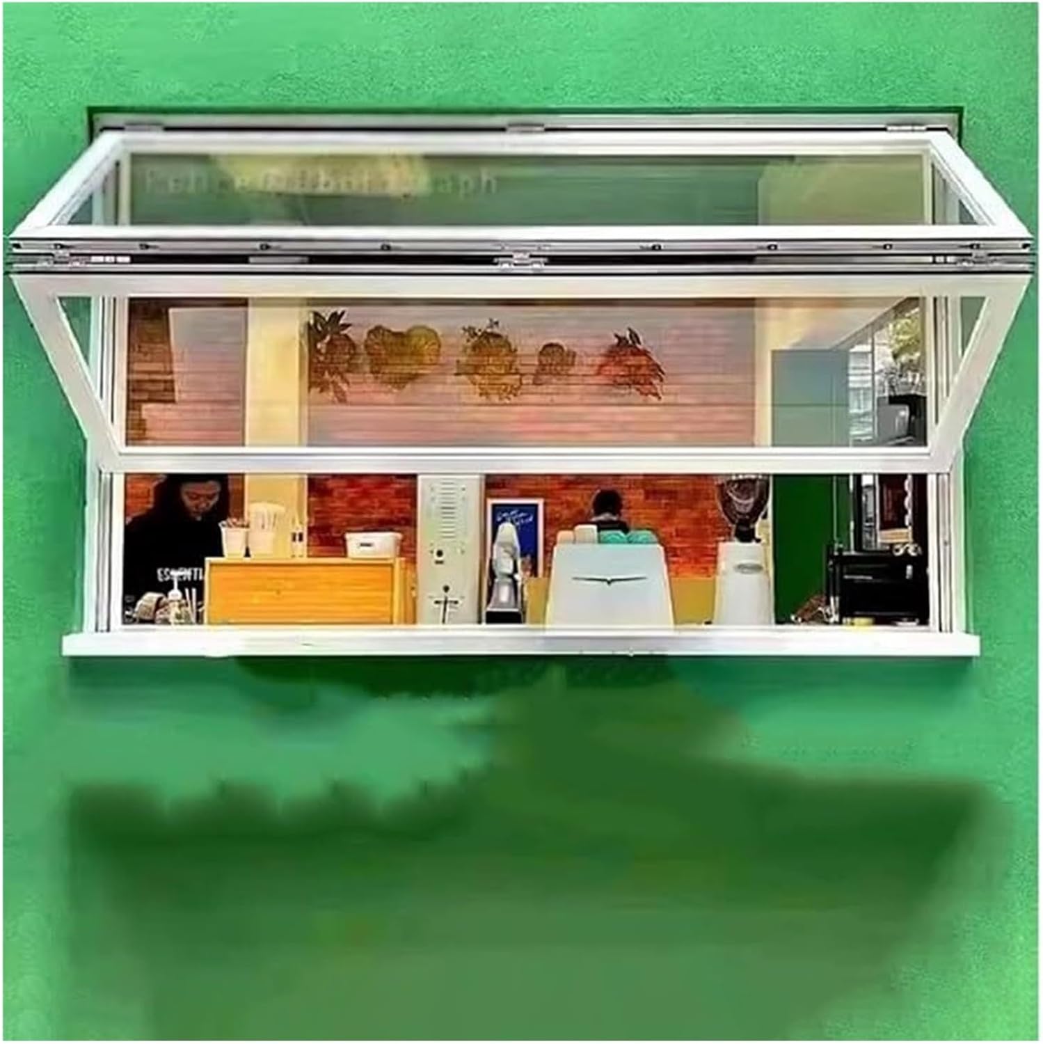 Concession Window Aluminum Alloy Food Truck Service with Horizontal Sliding Screen Windows,Concession Window, 5 Mm Reinforced Glass Folding Window, Flush Mount Fold Up Down Food Truck Window