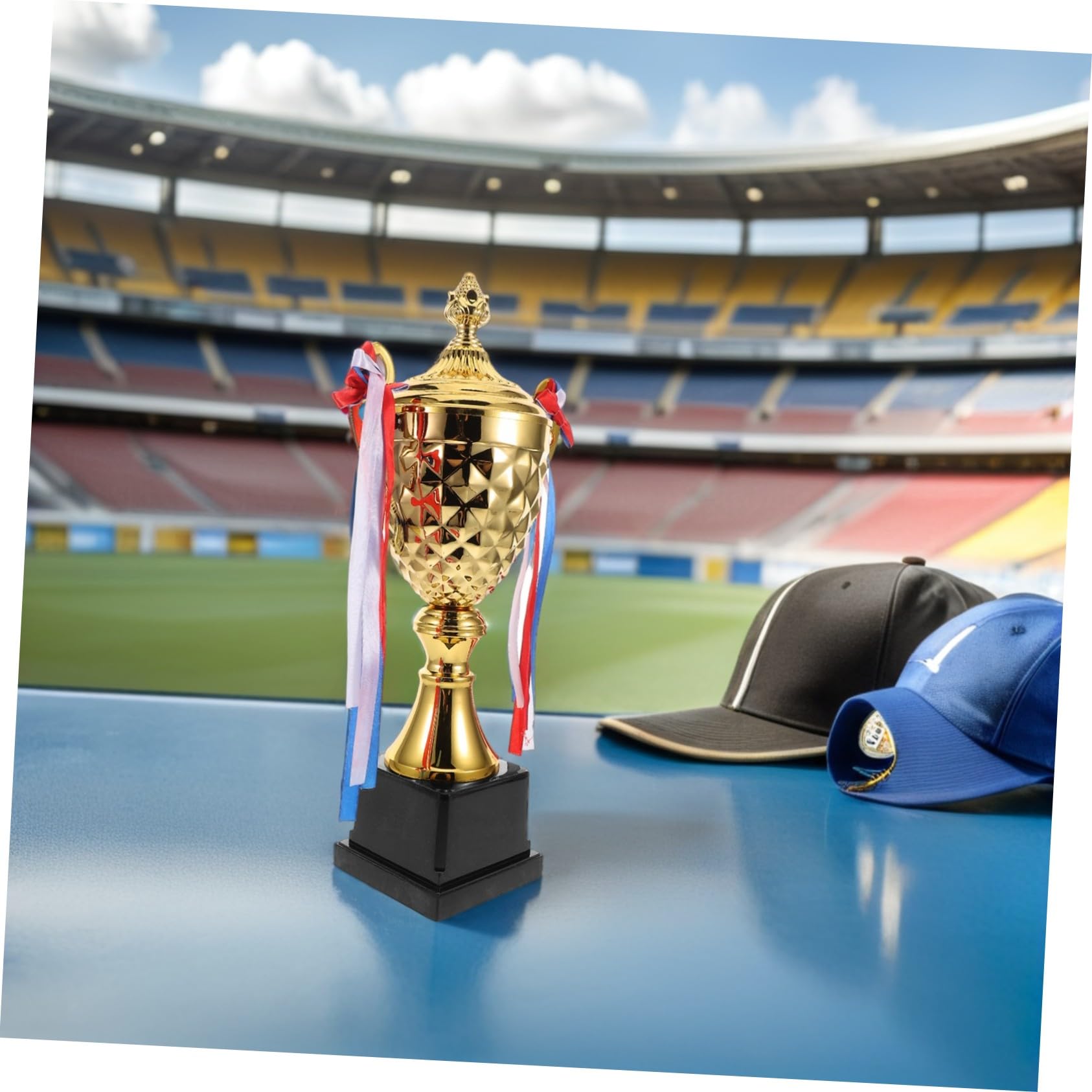 BESTonZON Trofeo De Competición De Metal Copa De Trofeo Grande para Baloncesto Fútbol y Gimnasia para Torneos y Fiestas Deportivas