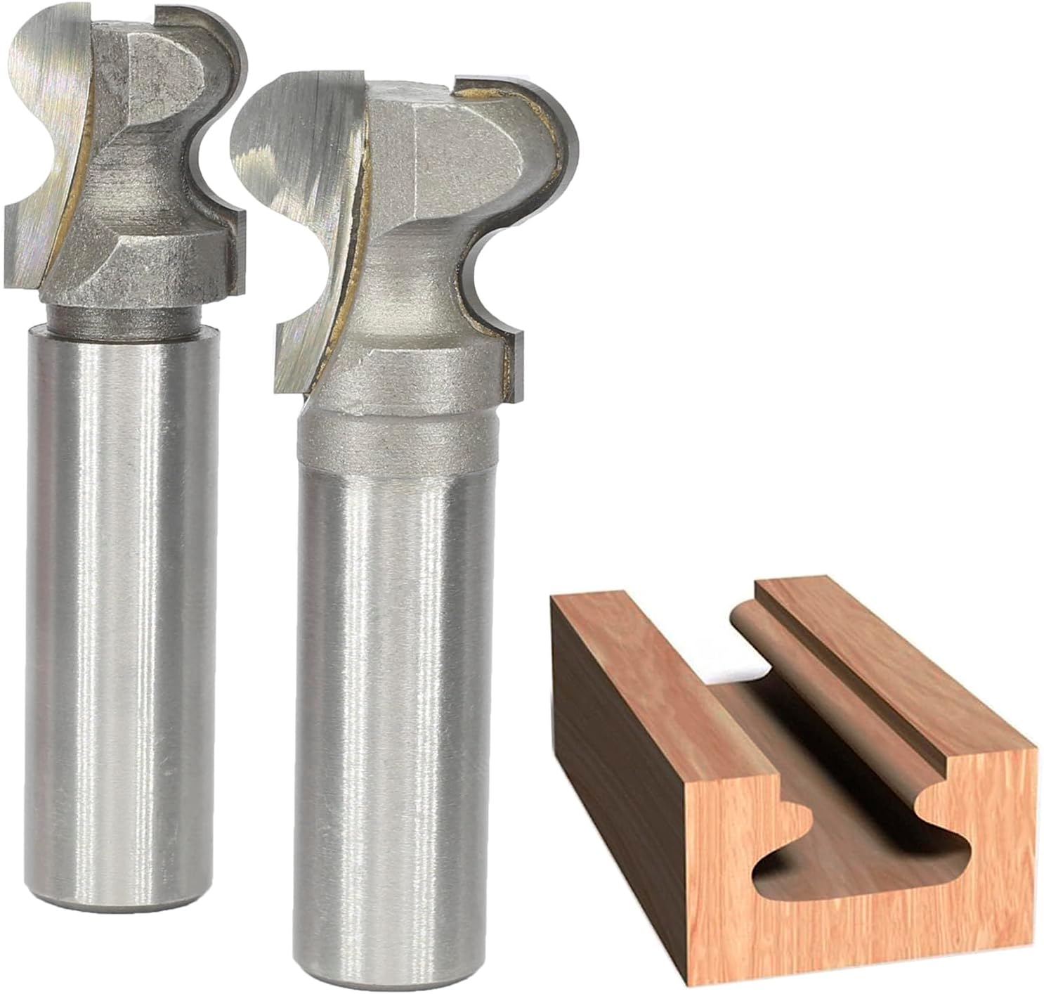 2pcs Finger Pull Router Bits Set 1/2 Inch Shank,Drawer Pull Bit for Wood Finger Grip & Wooden Handle Molding,YG6X Carbide Tipped