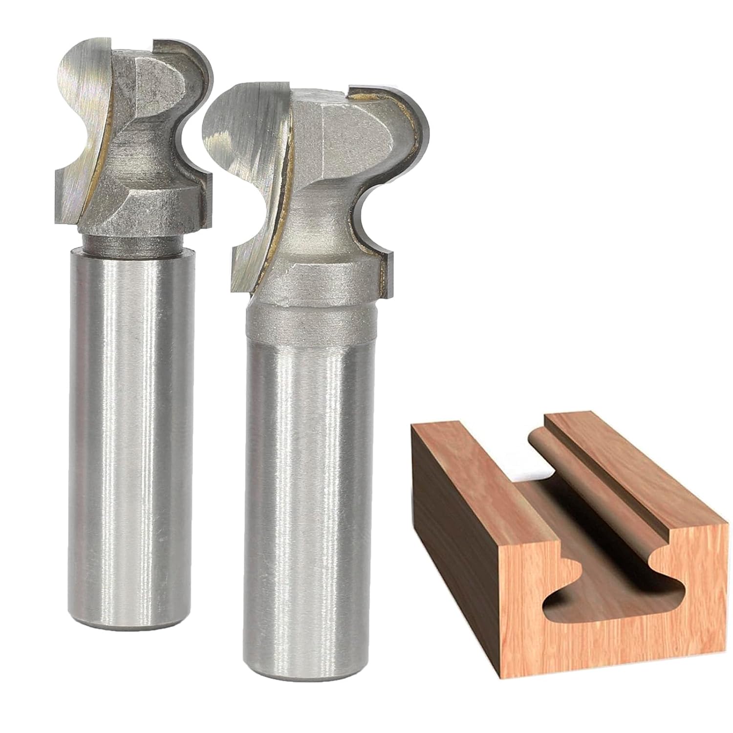 2pcs Finger Pull Router Bits Set 1/2 Inch Shank,Drawer Pull Bit for Wood Finger Grip & Wooden Handle Molding,YG6X Carbide Tipped