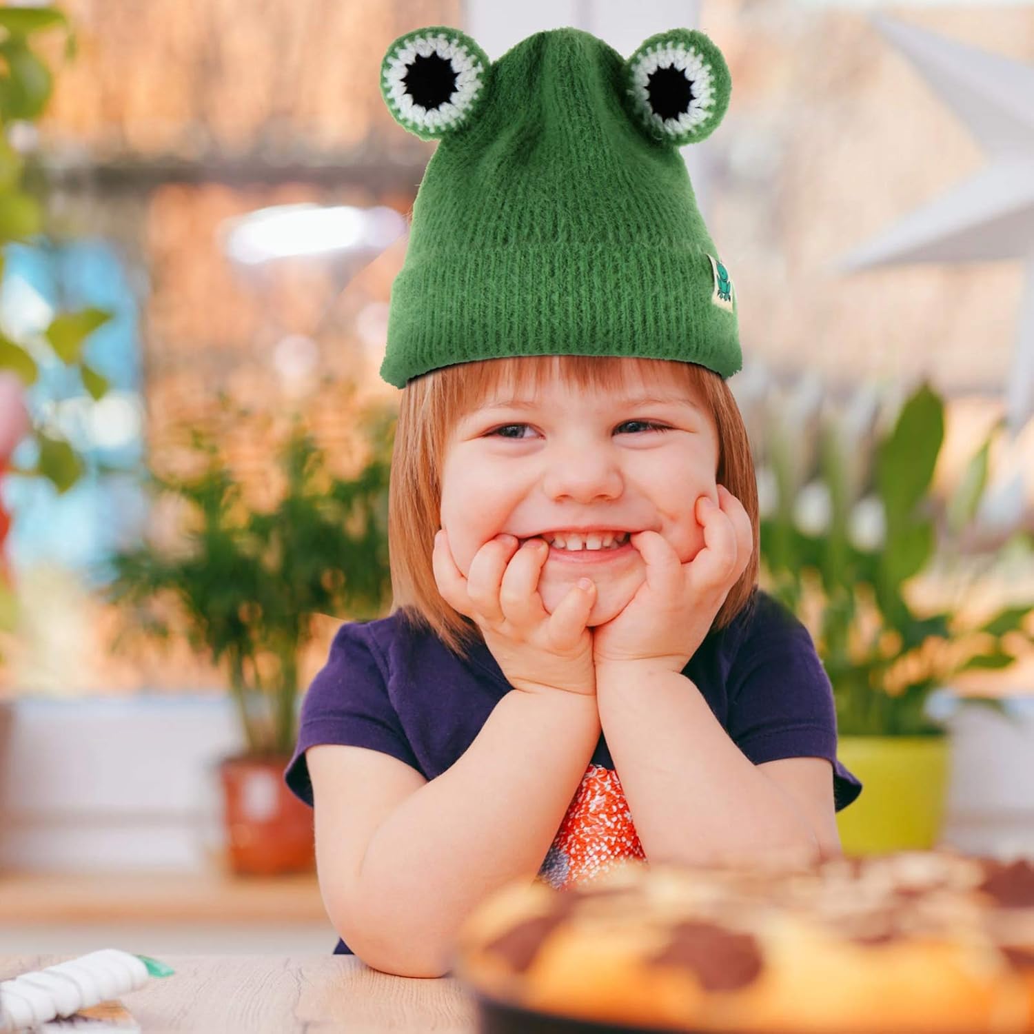 ABOOFAN Frog Hats for Kids Crochet Hat Frog Baby Winter Warm Knit Hat Infant Toddler Kid Crochet Beanie Cap (Green) - Image 5