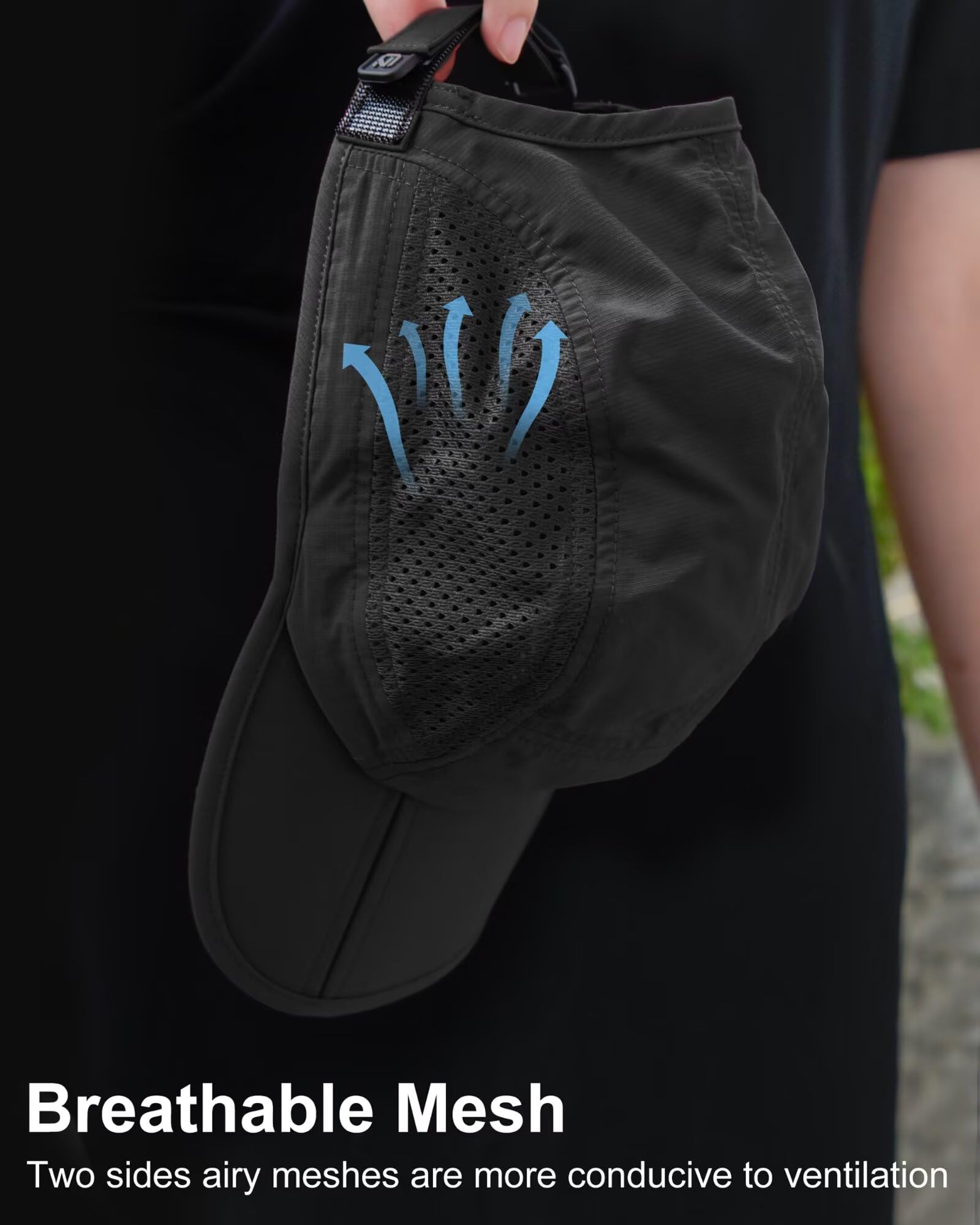 GADIEMKENSD Folding Outdoor Hat UPF 50+ Sun Protection Mesh Sport Hat - 5