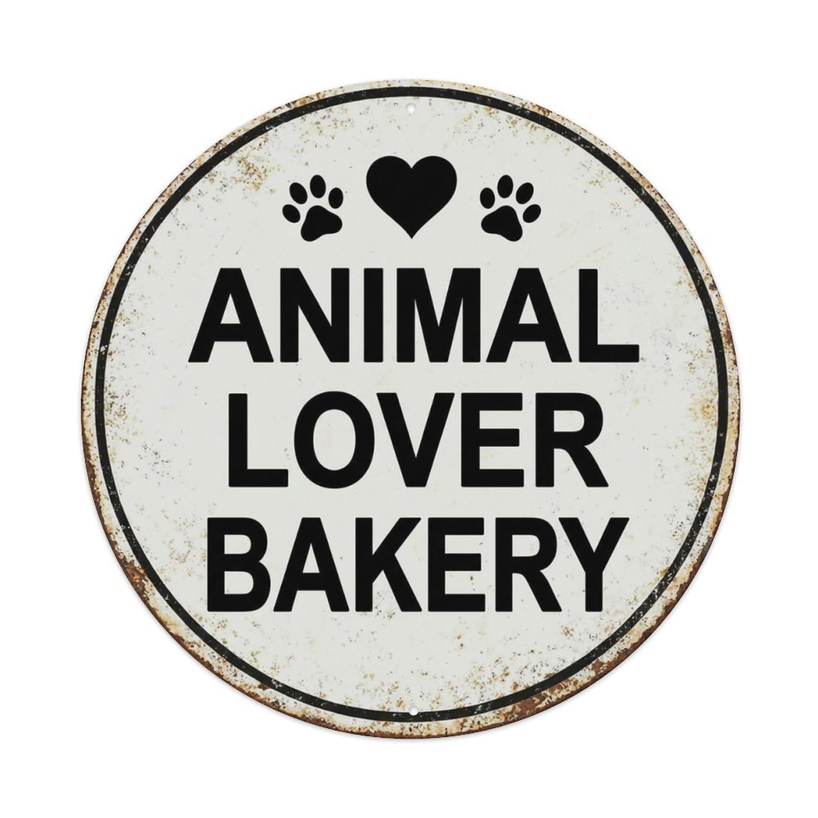 Vintage Animal Lover Bakery Shop Vintage Metal Tin Sign Plaque Wall Decor for Cafe, Club Bar, Office, Garden Metal Poster 8x8Inch