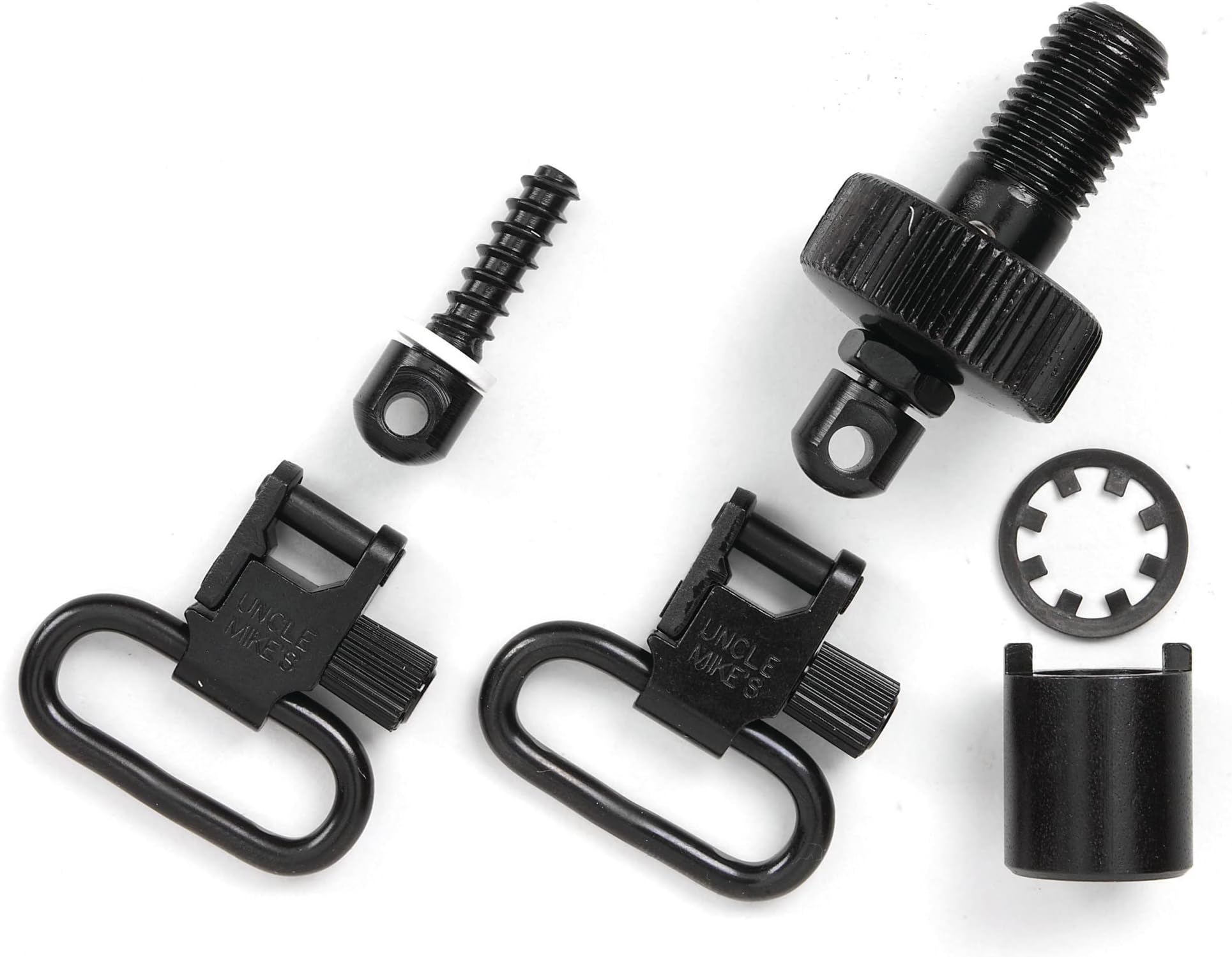 Uncle Mike's Quick Detach Moss 500 Bolt Set Sling Swivels (Blued, 1-Inch), Black (18102)
