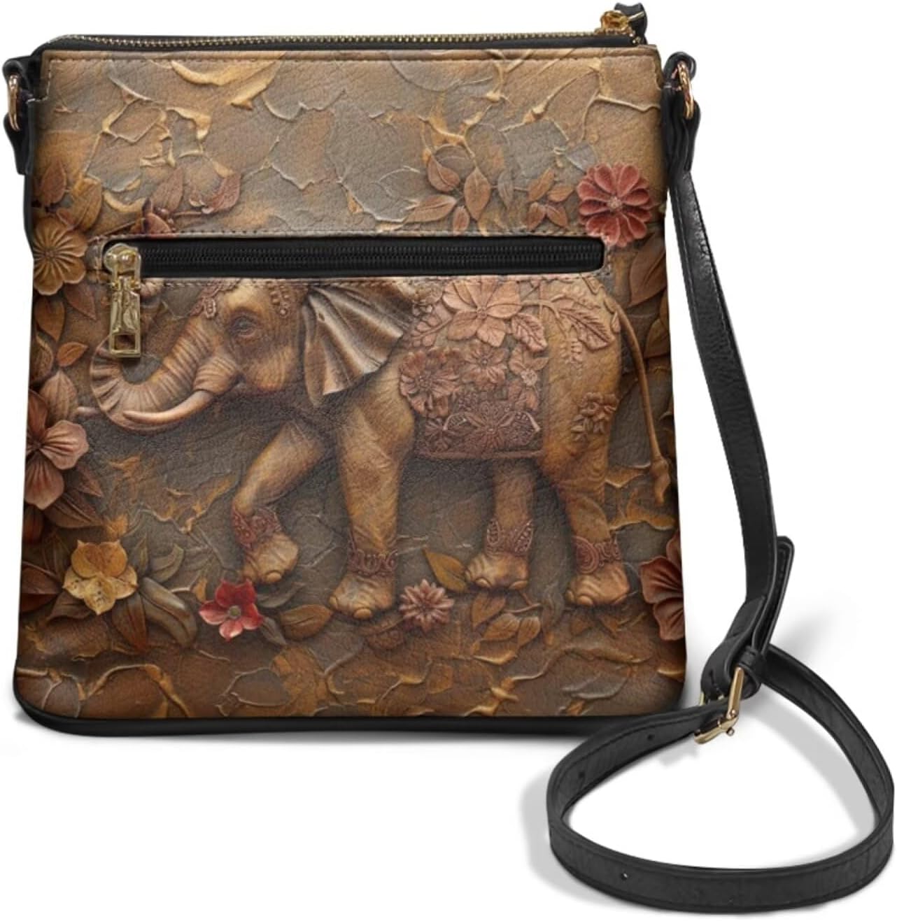 Leather Crossbody Bags for Women Large Sling Hobo Bag Trendy Messenger Bag with Zipper Closure for Dating Shopping