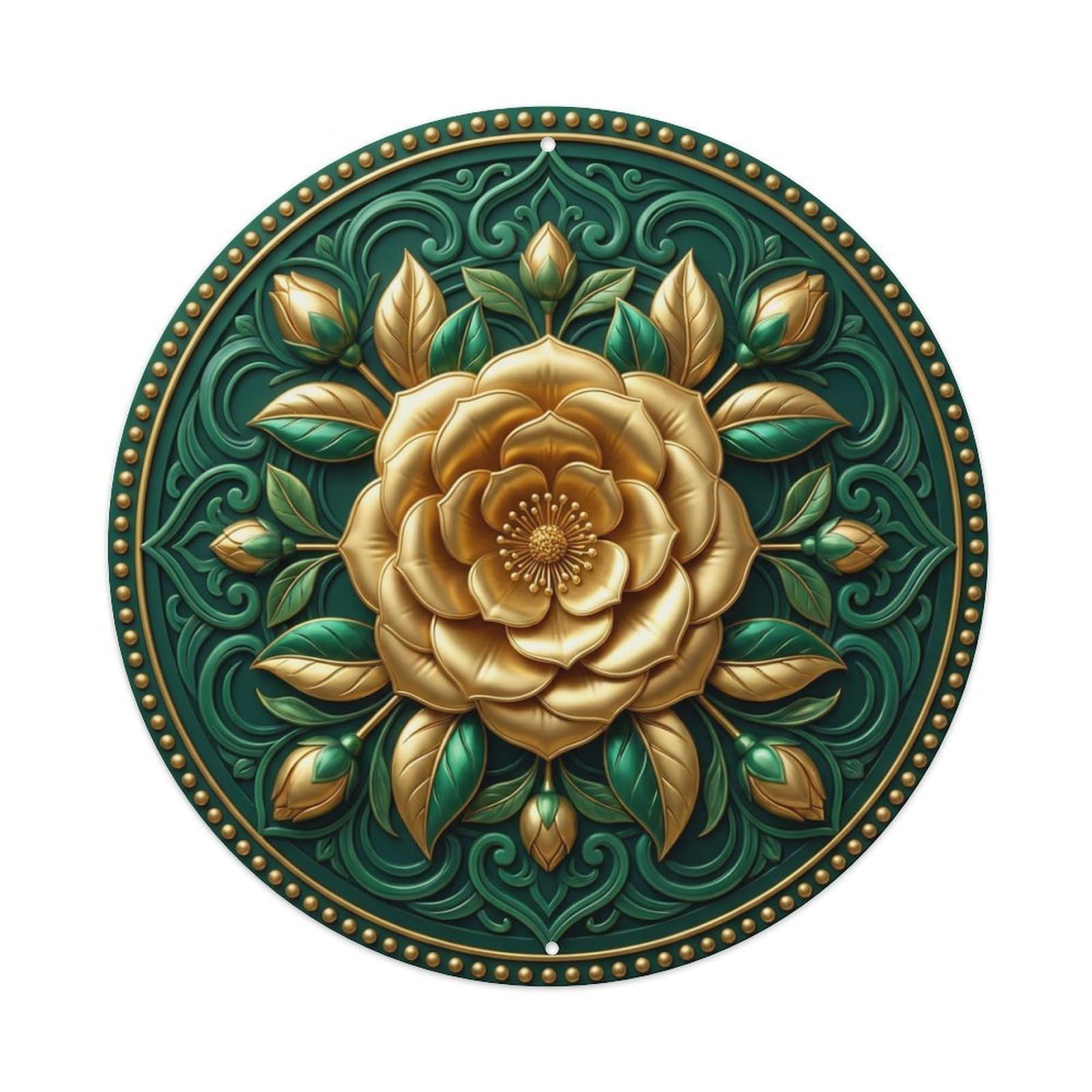 Metal Tin Sign Vintage Namaste Camellia Perfection Flower Zen Yoga