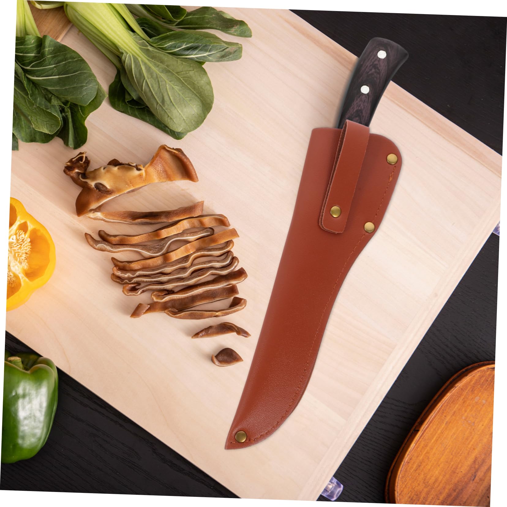 Cabilock 2Pcs Leather Cutter Protector Sleeve Kitchen Scabbard for Chef Knives Cutter Guard for Storage for Cooking Enthusiasts Random Color