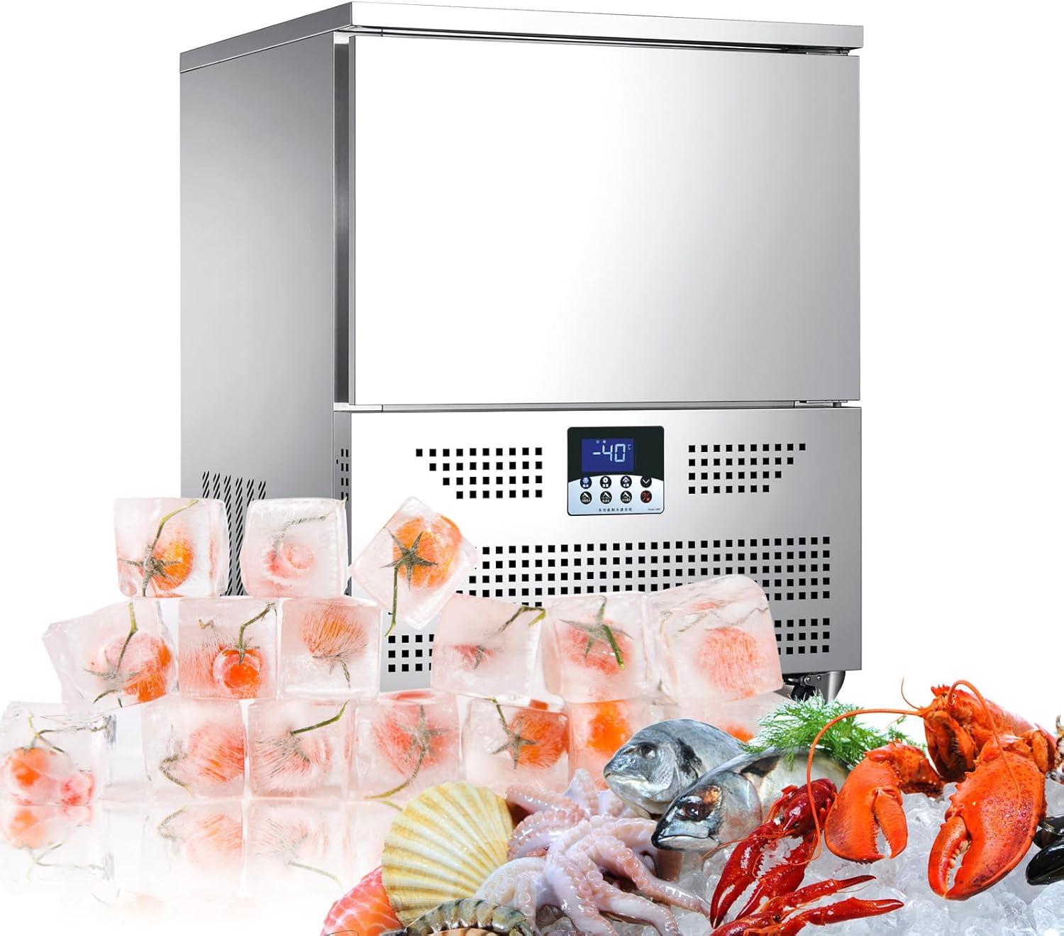 Kolice Commercial 5 Trays Bakery Shock Freezing Blast Chiller, Frozen Dough Blast Freezer for Bread, Ice Cream, Dumplings-Lowest Temperature -40°F(-40°C)