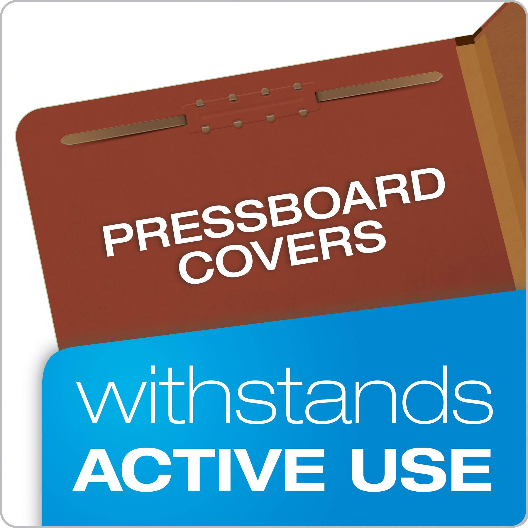 Pendaflex Pressboard 1357R Lot de 10 classeurs de classement 3 intercalaires avec attaches intégrées de 5,1 cm Coupe 2/5 onglets Format lettre Rouge
