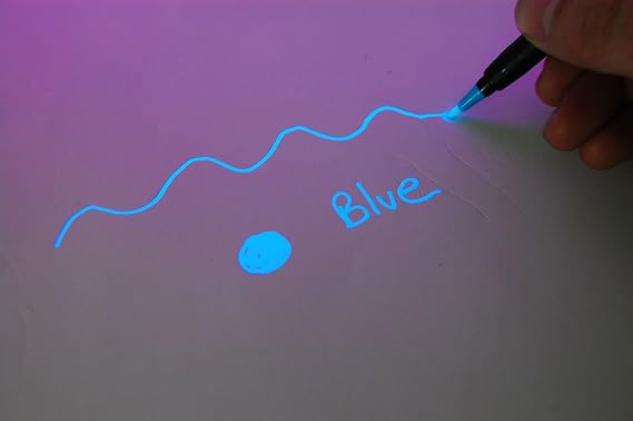 DirectGlow Invisible UV Blacklight Reactive Pen Ink Marker (Blue, 1 Marker)