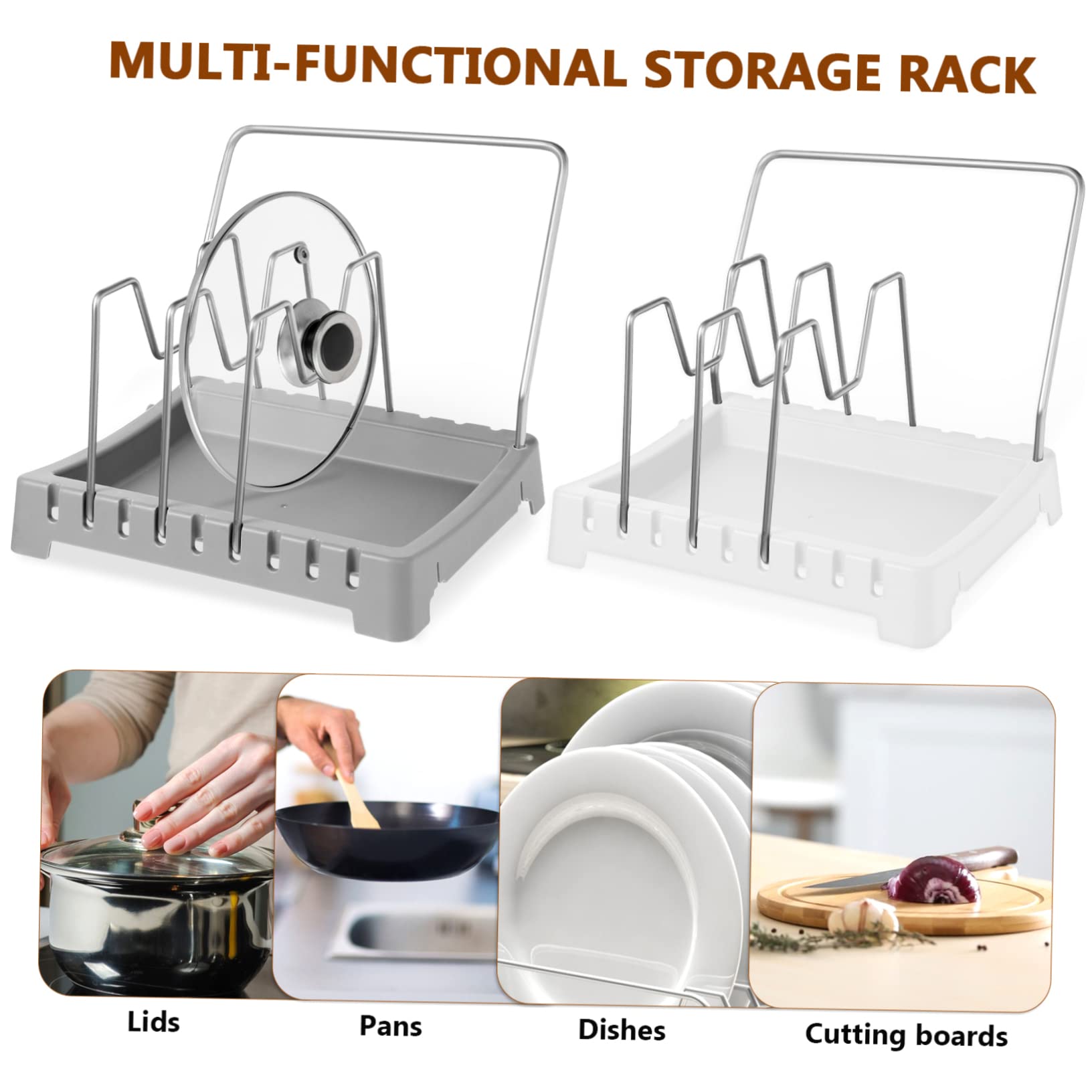 Mipcase 2piezas Rejilla Para Tapas De Ollas Soporte Para Cuchara Para Encimera Unidades Soporte Para Tapas De Ollas Accesorios De Cocina Para Cocina