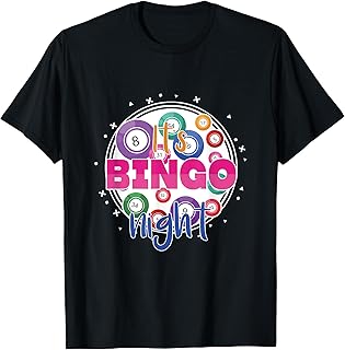 Bingo Noche Juegos De Azar Juego Jugador Bolas Jugar Camiseta
