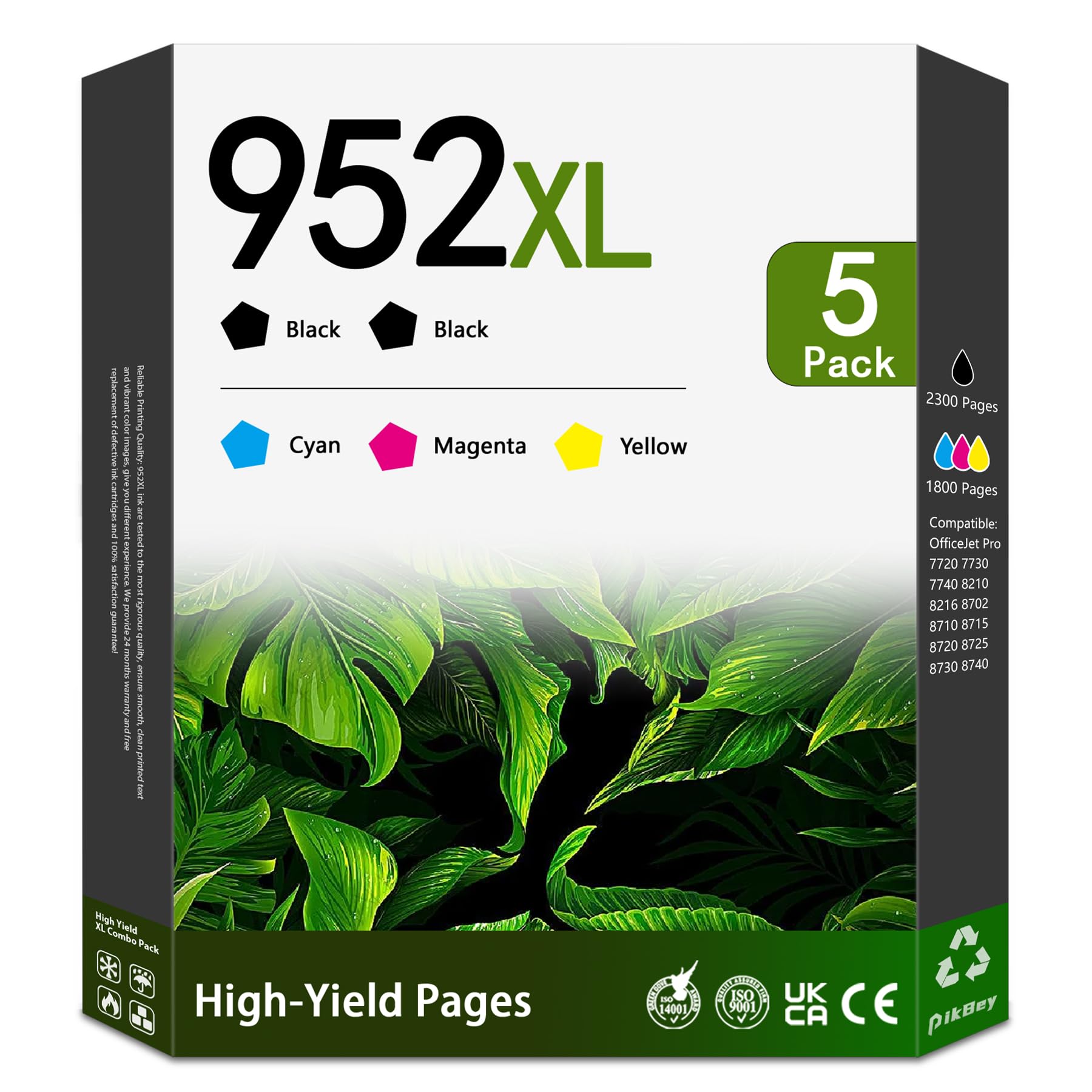 PikBey 952XL Ink Cartridges Combo Pack High Yield Compatible 952XL Ink Cartridges Replacement for HP OfficeJet Pro 7740 7720 7730 8210 8710 8720 8740
