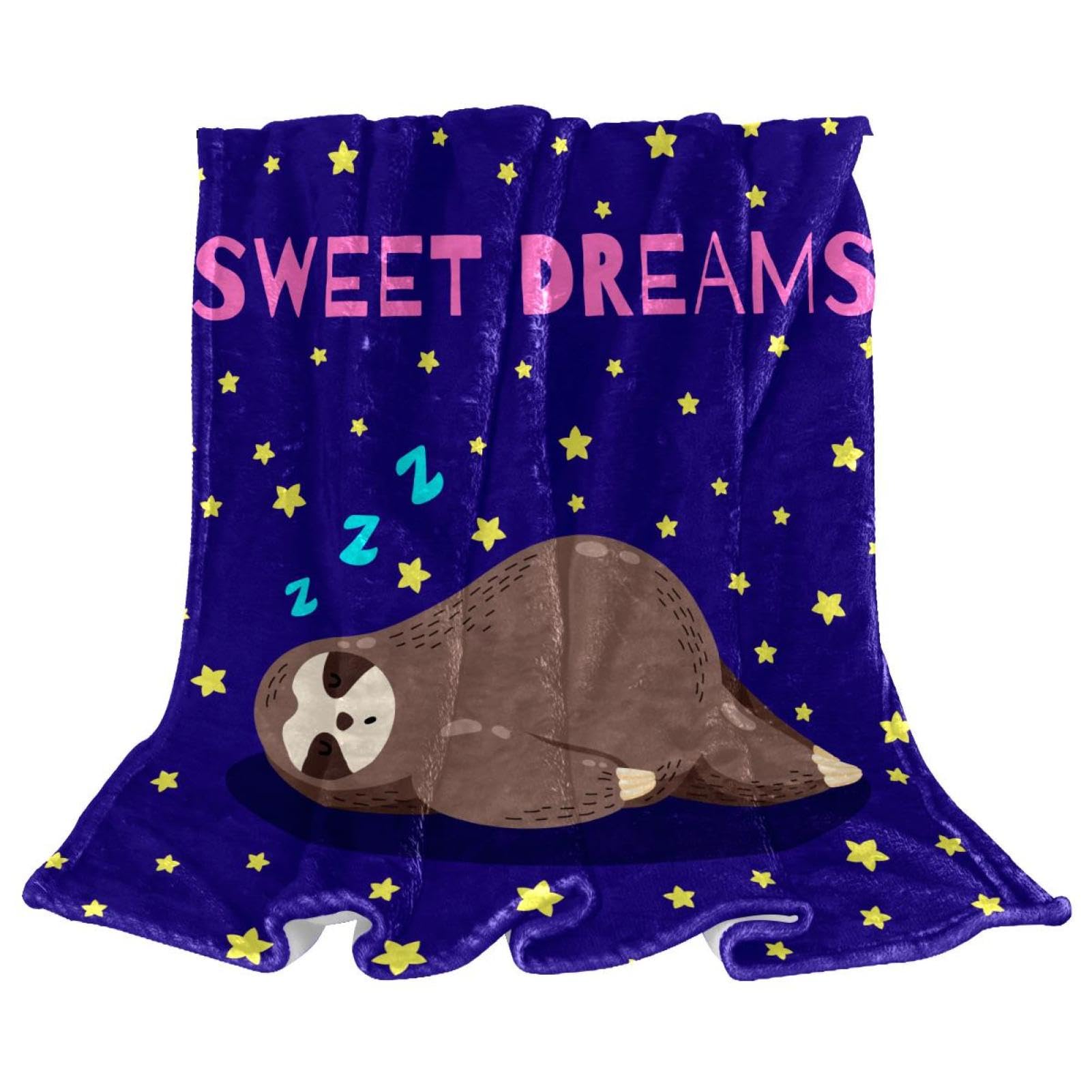 Couverture polaire Sweet Sloth pour cocooning sur le canapé pendant l'hiver