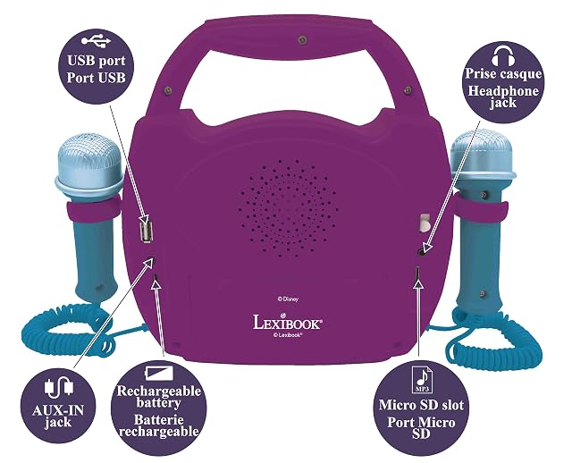 Foto 5 de 6 de Lexibook, Frozen Reproductor Karaoke, MP320FZZLXB