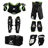 Hockey Protective Gear Set - Ice Hockey Equipment with Bag - Youth Hockey Gear Kit- Shoulder, Elbow, Shin Pads, Gloves, Pants & Bag