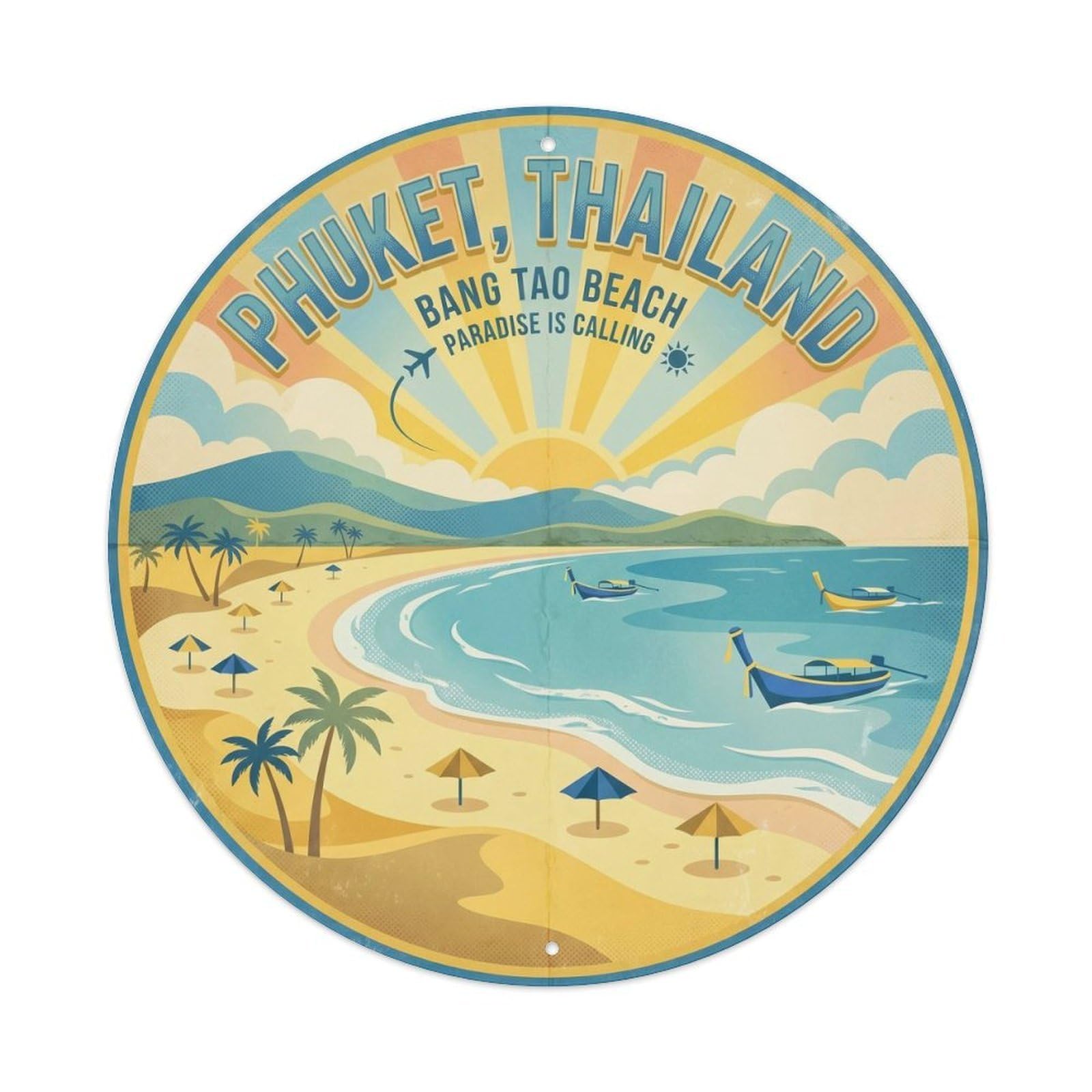 Phuket Bang Tao Beach Island Viewpoint Tropical Shore Metal Tin Sign