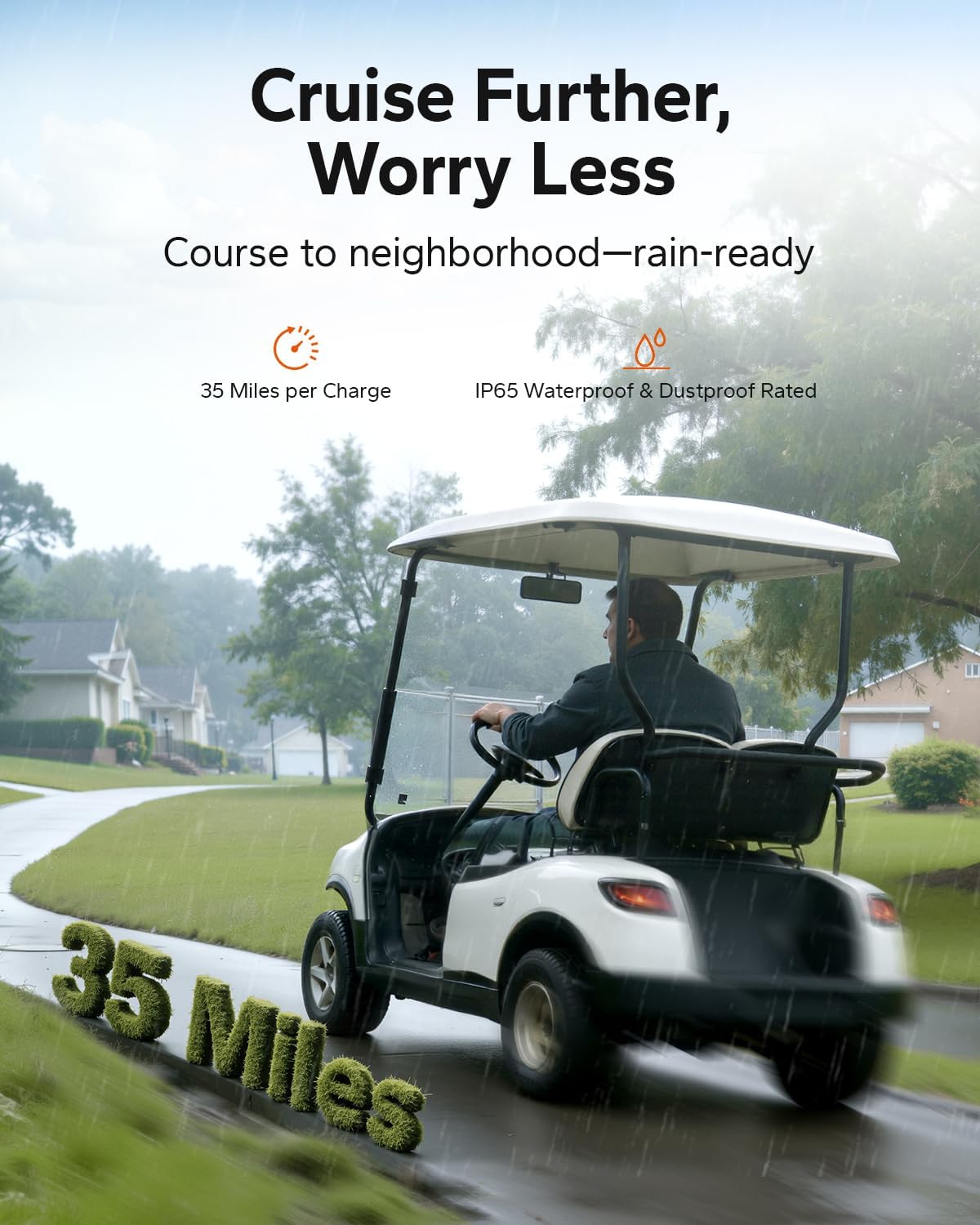 Litime 36V 100Ah Lithium Golf Cart Battery with Bluetooth 5.0, Built-in 200A BMS, 15000+ Cycles Rechargeable LiFePO4 Battery, Max 7.68kW Power Output, Perfect for Golf Carts, Trolling Motors