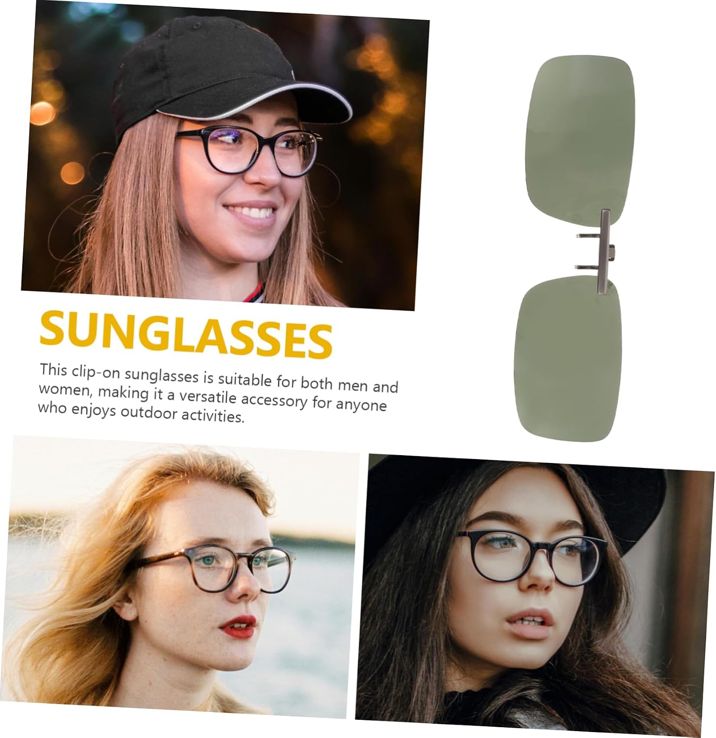 NOLITOY Polarized Flakes Clip Sunglasses Men Women Unisex Eyewear Band for Sports Driving