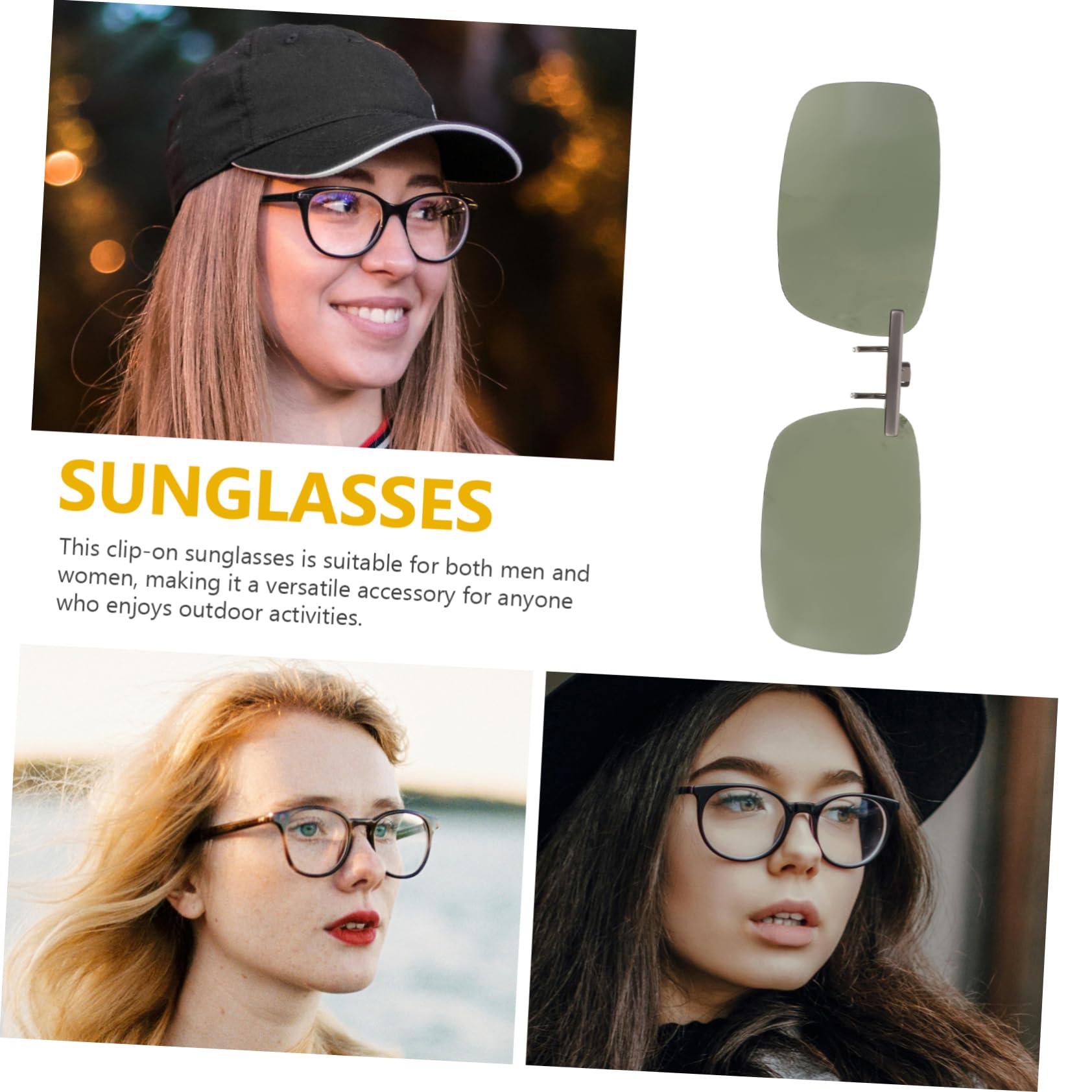 NOLITOY Unisex Clip on Sunglasses Resin Sunglasses with Clip Flip on Sunglasses Polarized Clip on Sunglasses for Men Green