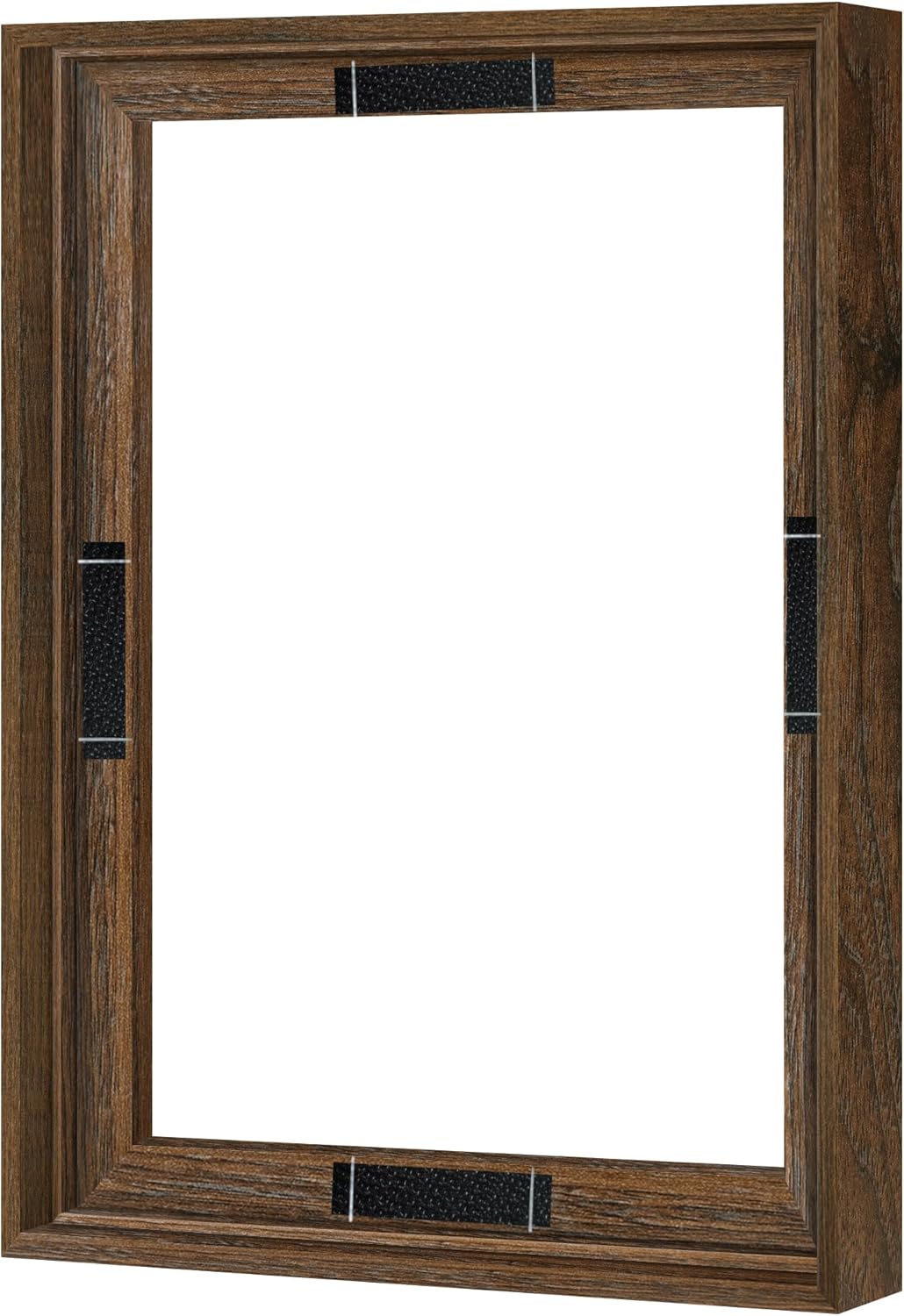 Abtgt 12x16 Canvas Floating Frame with 0.9" Deep, Brown Floater Frame for Canvas Paintings with Adhesive, Vertical or Horizontal Wall Art frame for Prints Oil Painting Diamond Decor, 1 Pack. Brown 12x16