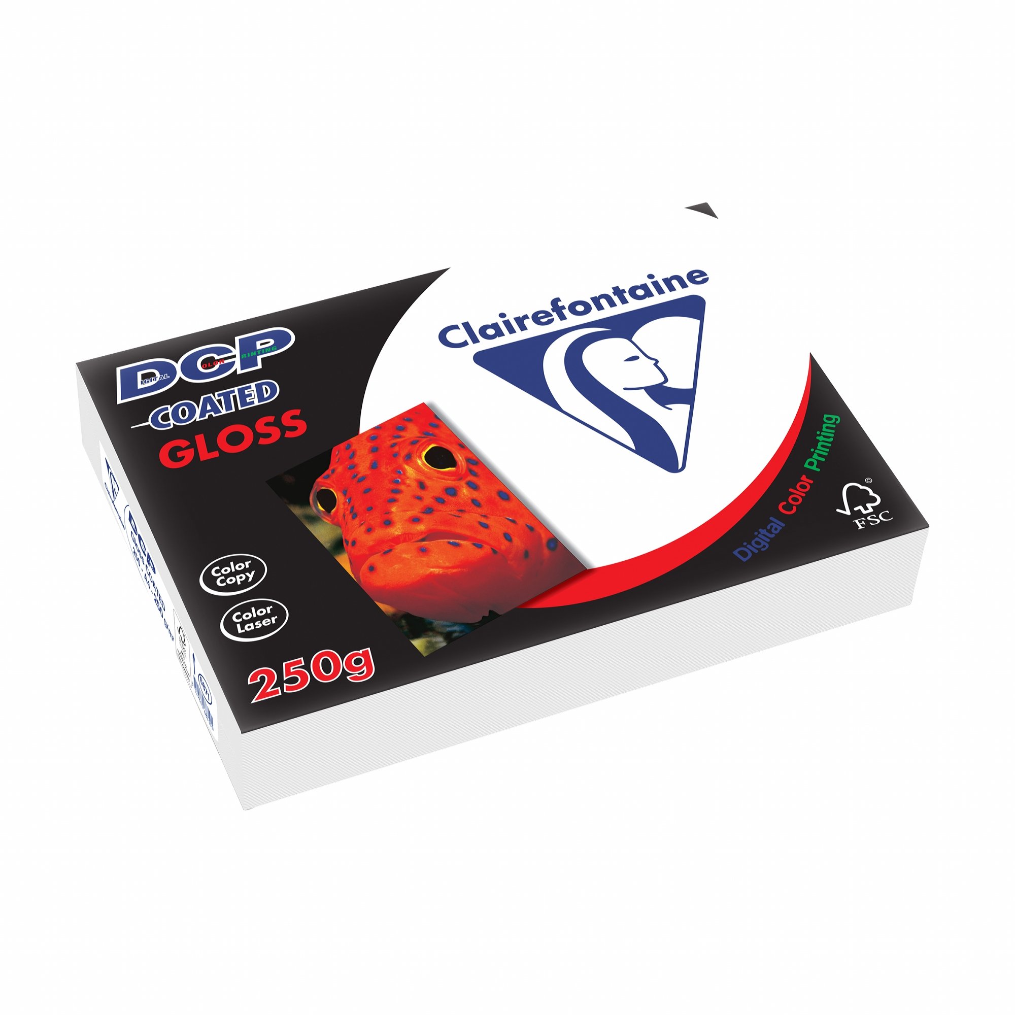 Clairefontaine DCP 6871C Ramette de 250 feuilles de papier pour imprimante et photocopieurs aux couleurs intenses Format A4 21 x 29,​7 cm 250 g Blanc brillant