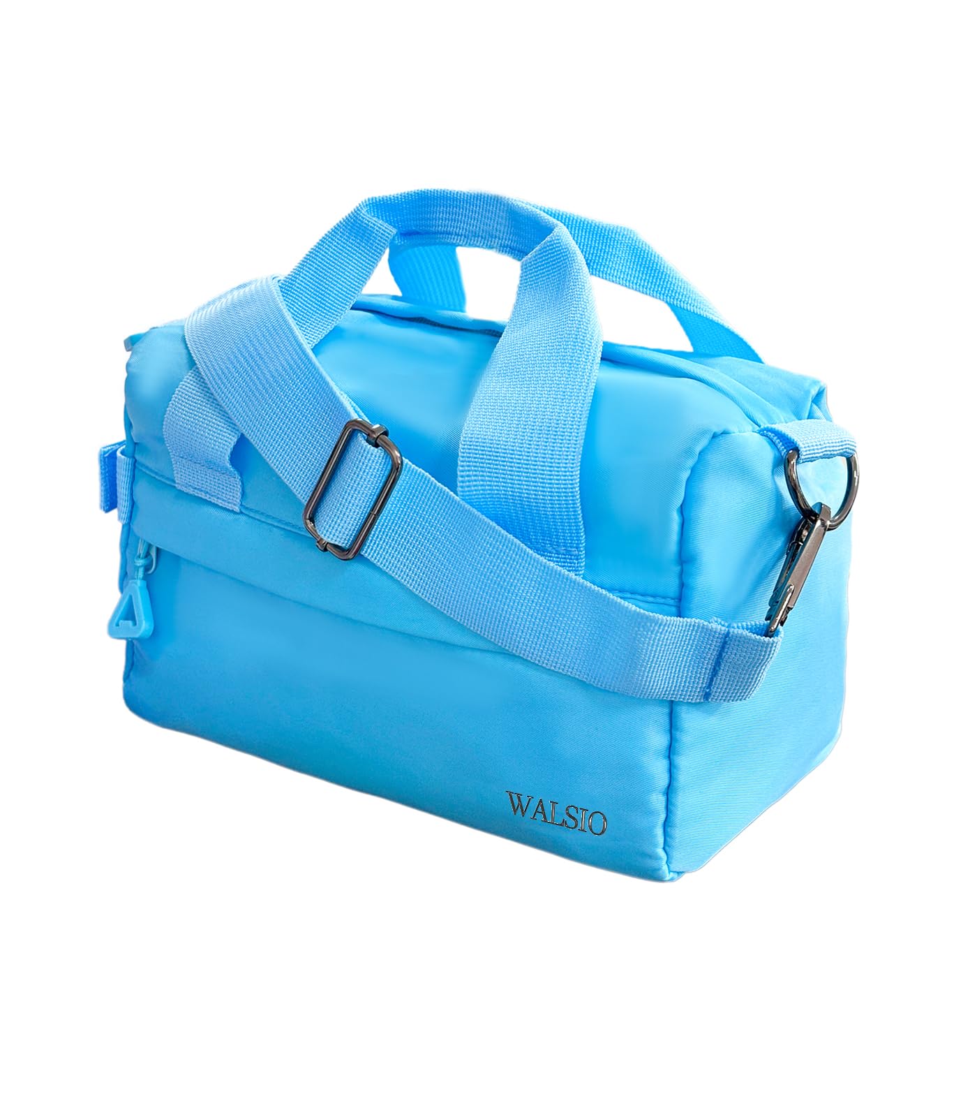 Small Gym Bag 9 inch, Mini Duffle Bag with Adjustable Strap, Lightweight Carry On Sport Bag for Women Girls (Light Blue)