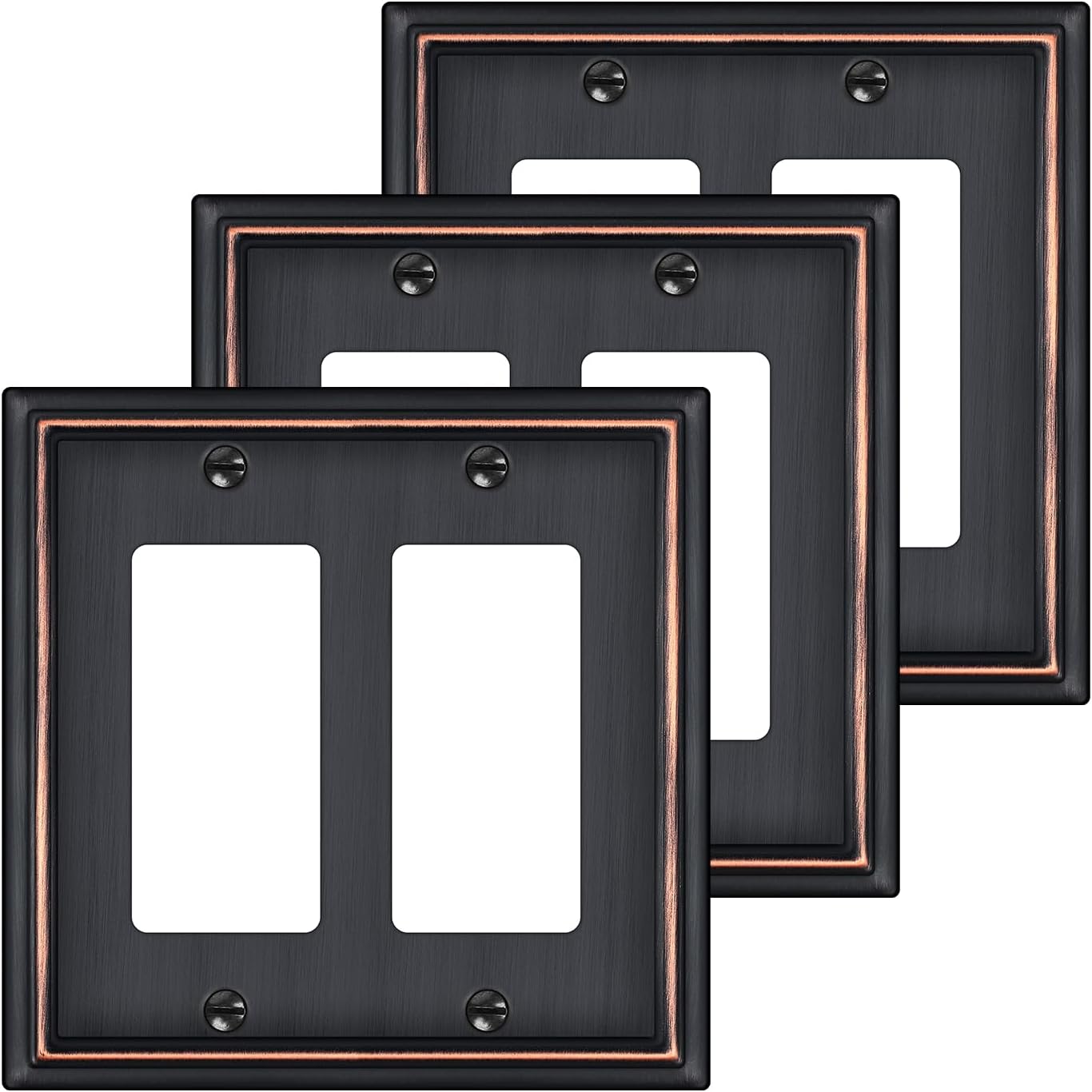 Double Decorator Switch Covers Wall Plate, Oil Rubbed Bronze Decorative ...